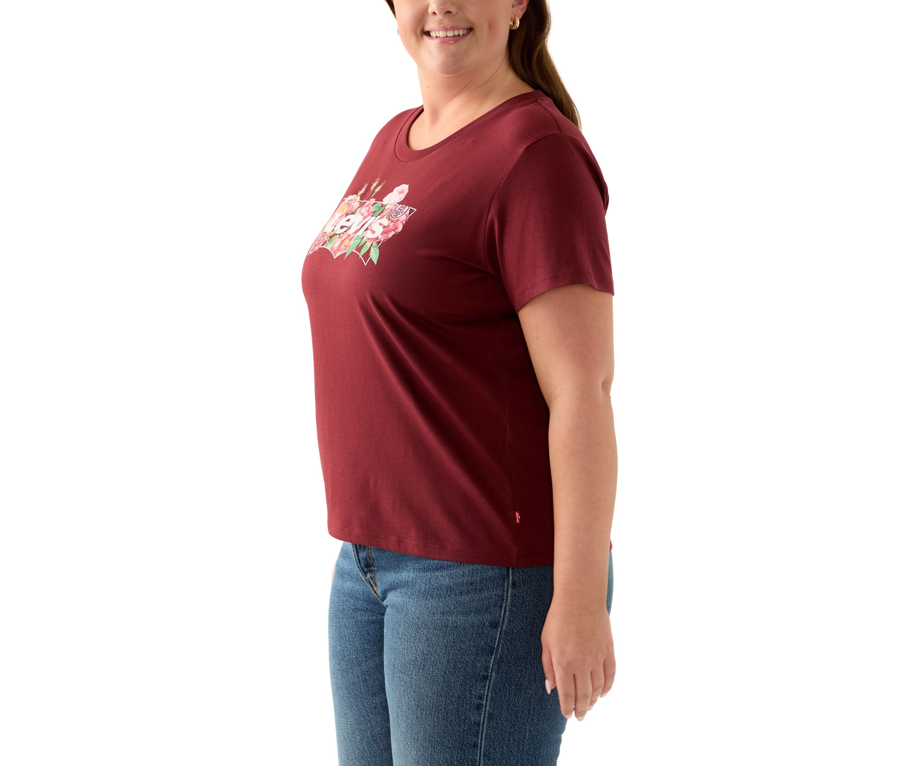 Plus Size Rose Logo Graphic T-Shirt 
