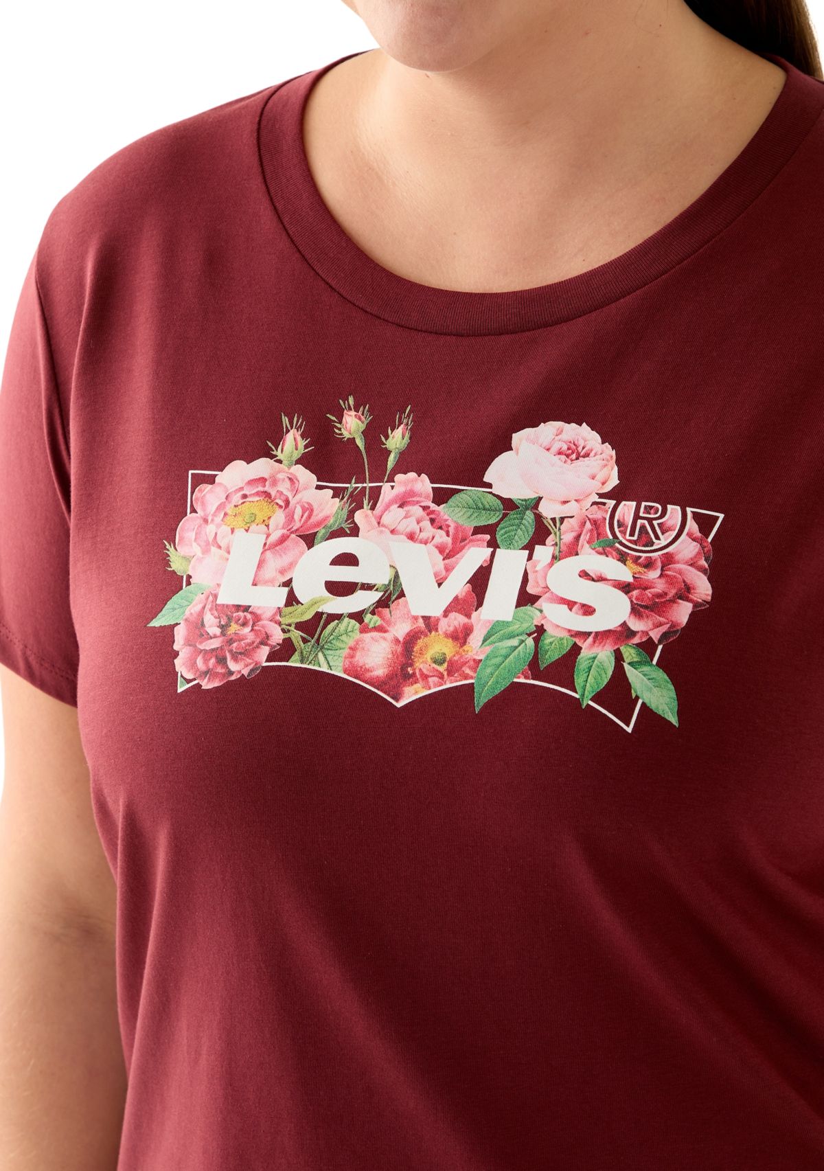 Plus Size Rose Logo Graphic T-Shirt 