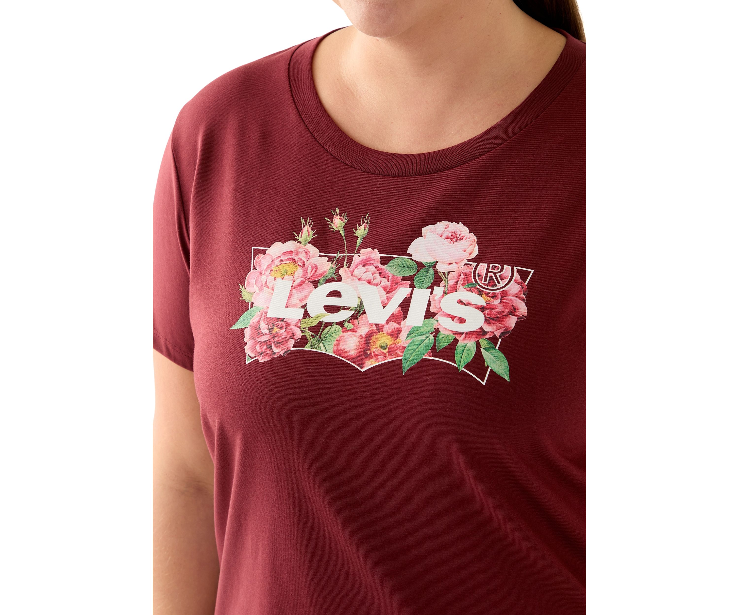 Plus Size Rose Logo Graphic T-Shirt 