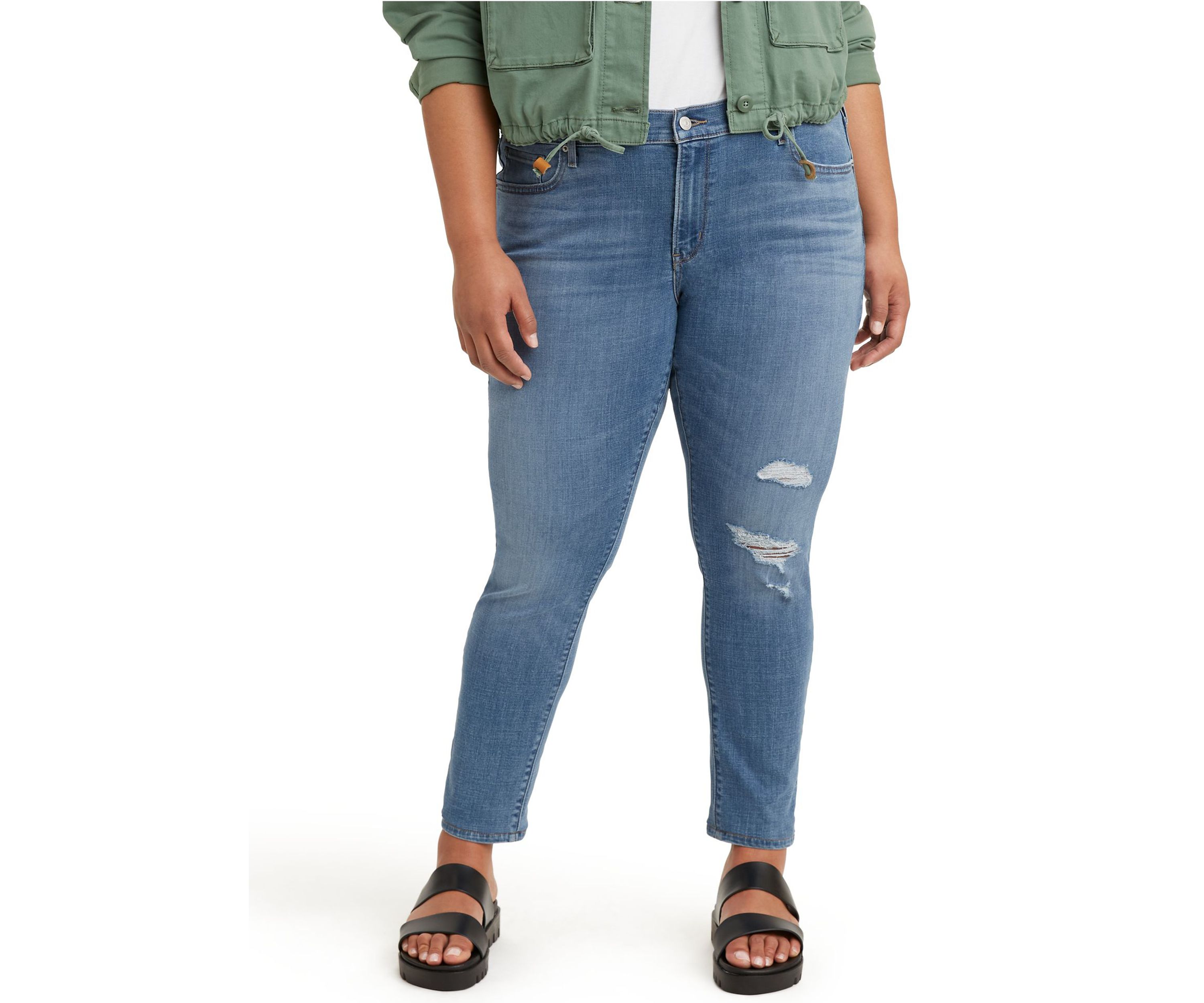 Plus Size Distressed Skinny Jeans