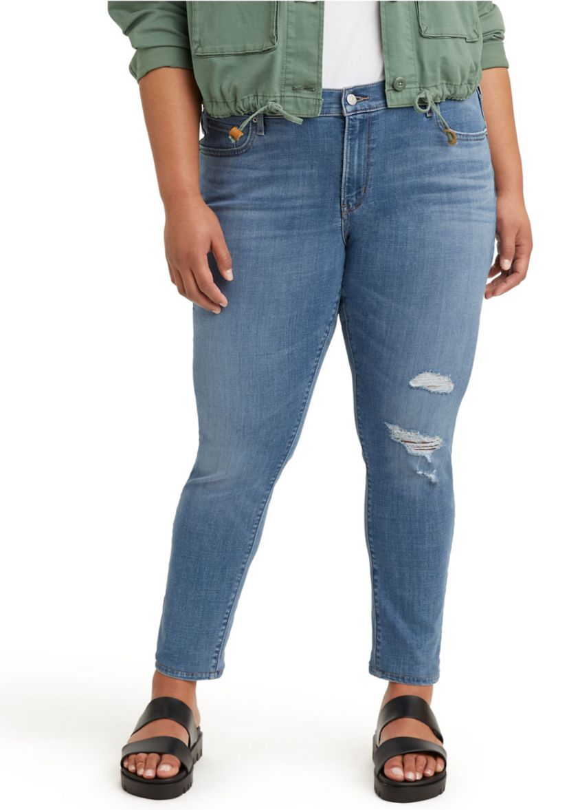 Plus Size Distressed Skinny Jeans
