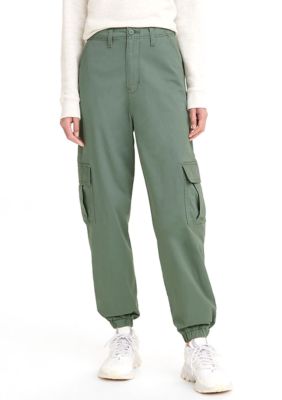 high waisted beige cargo pants