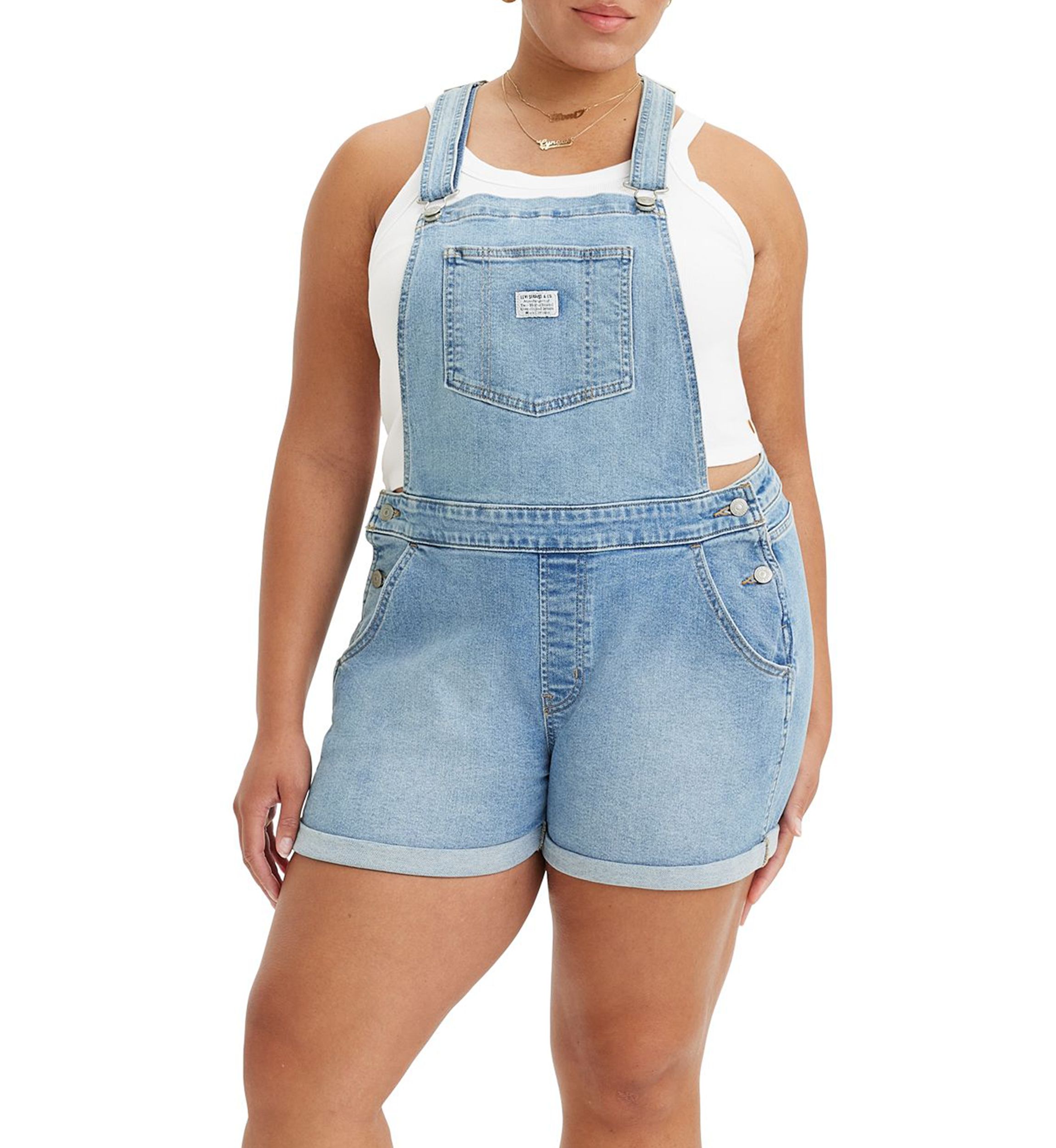 Plus Size Denim Shortall