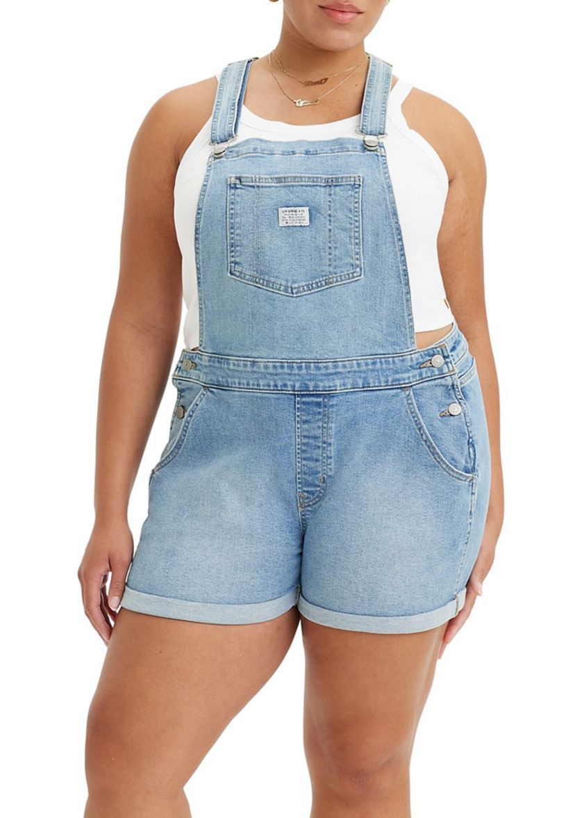 Plus Size Denim Shortall