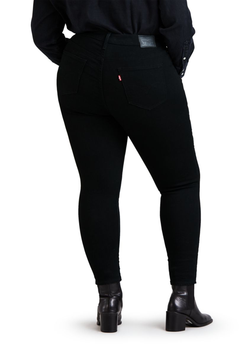Plus Size 720 High Rise Super Skinny Blackest Night Denim Jeans