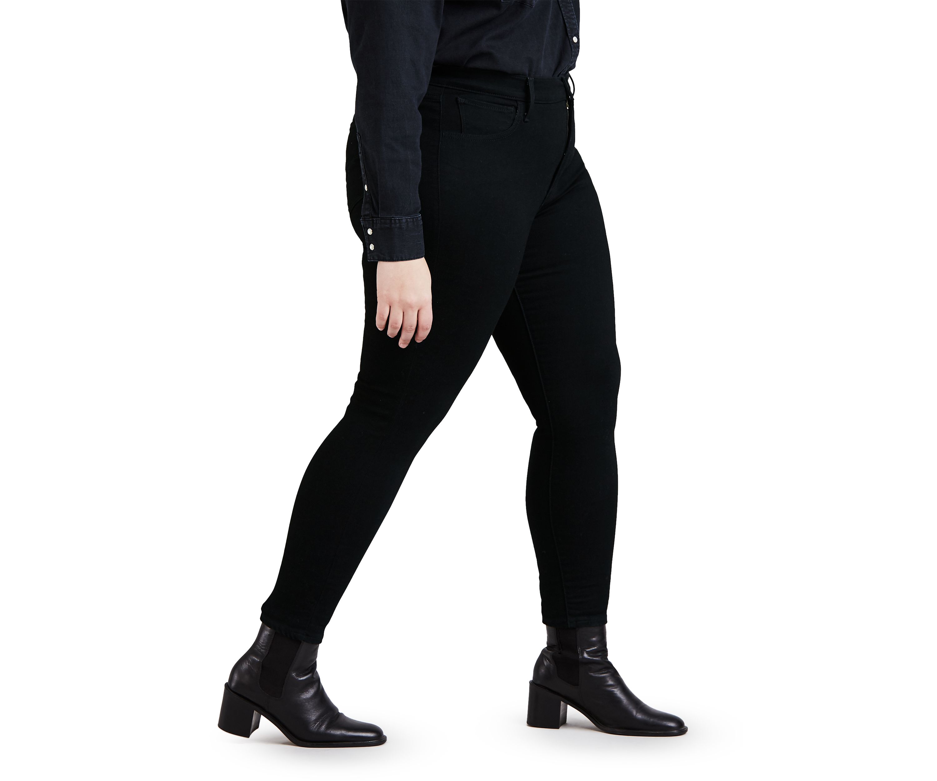 Plus Size 720 High Rise Super Skinny Blackest Night Denim Jeans