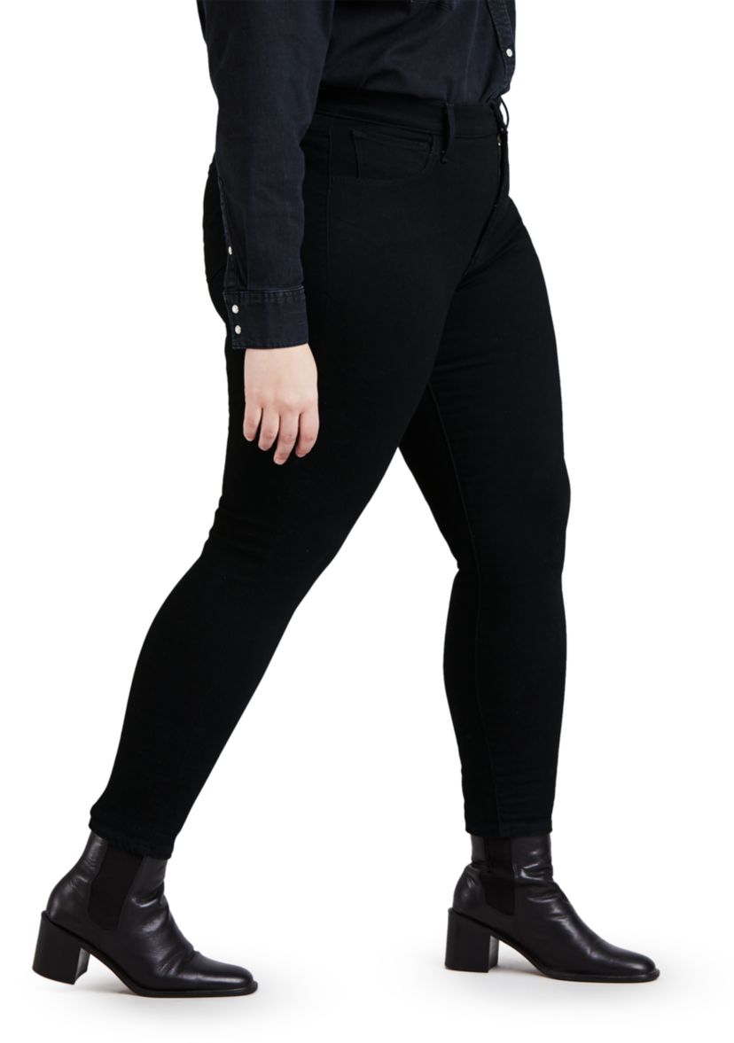 Plus Size 720 High Rise Super Skinny Blackest Night Denim Jeans
