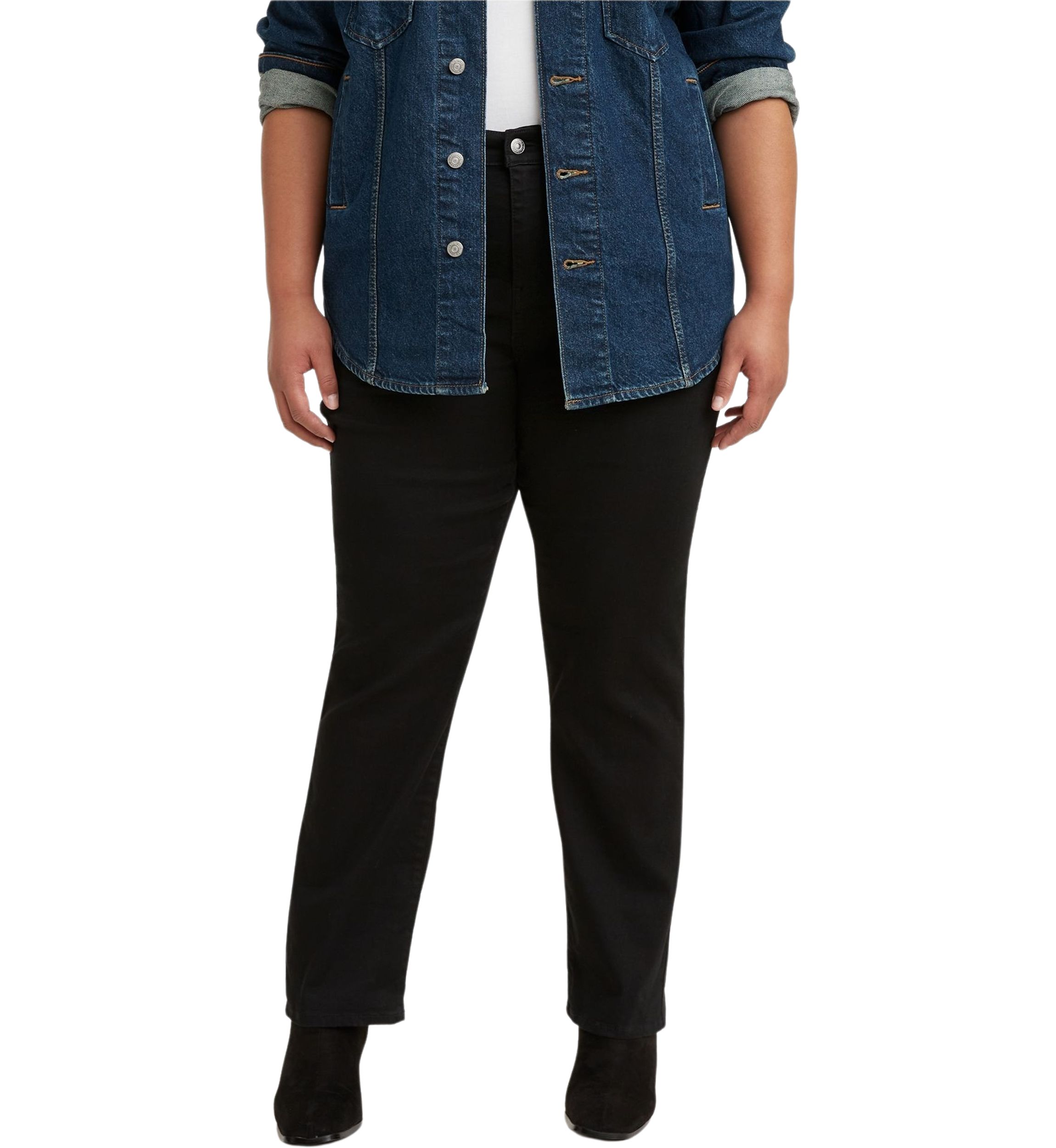 Plus Size High Rise Straight Jeans