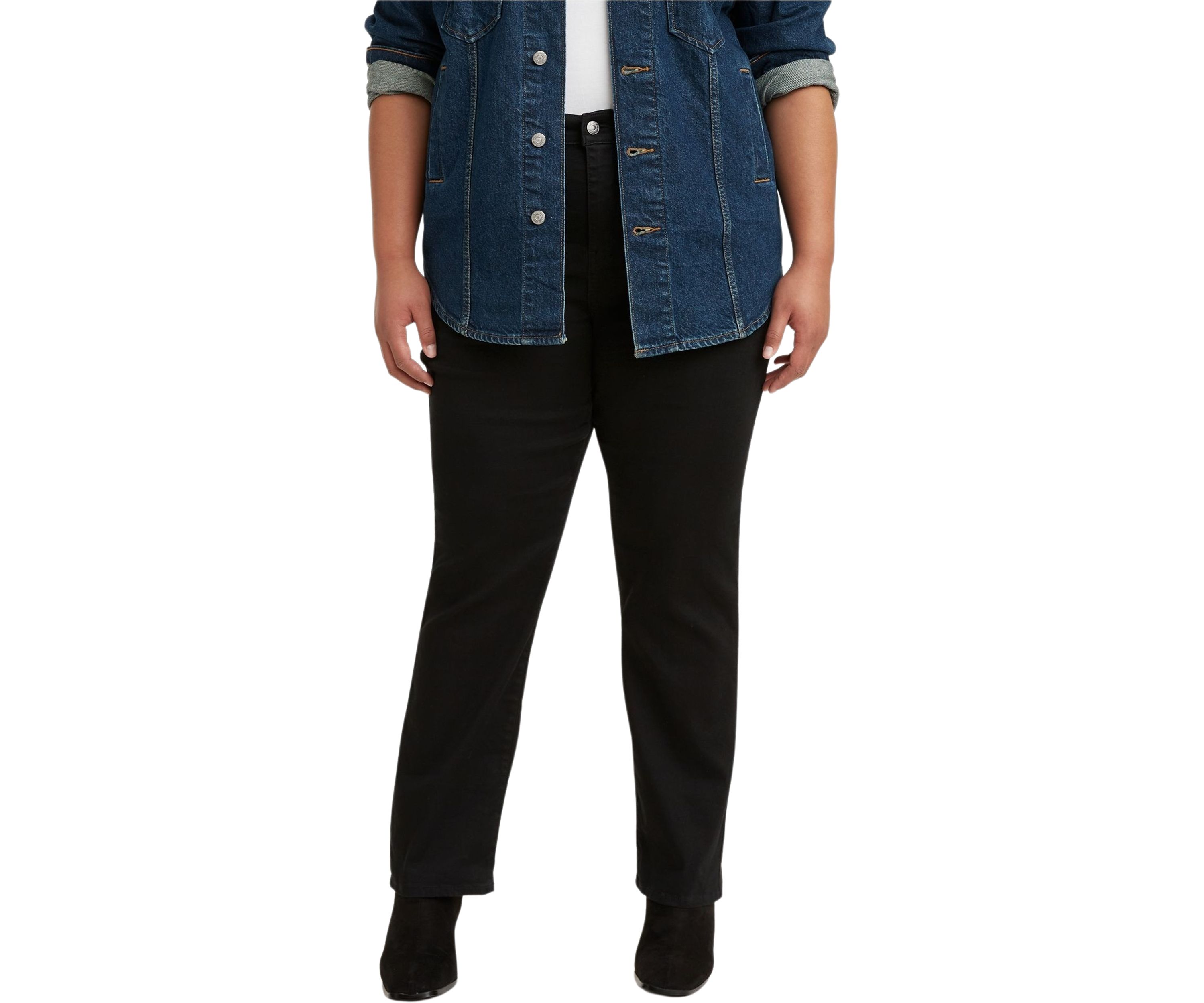 Plus Size High Rise Straight Jeans