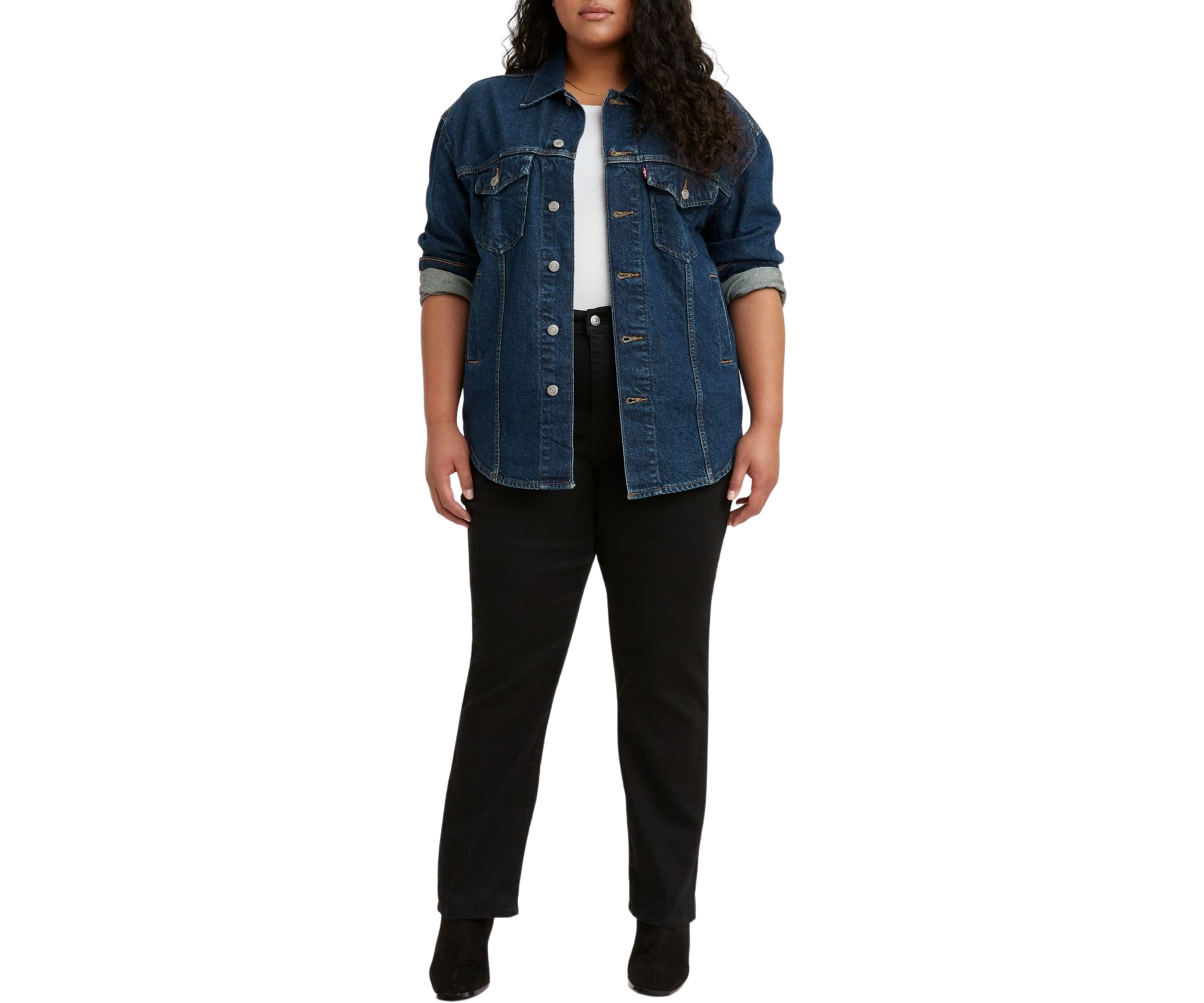 Plus Size High Rise Straight Jeans