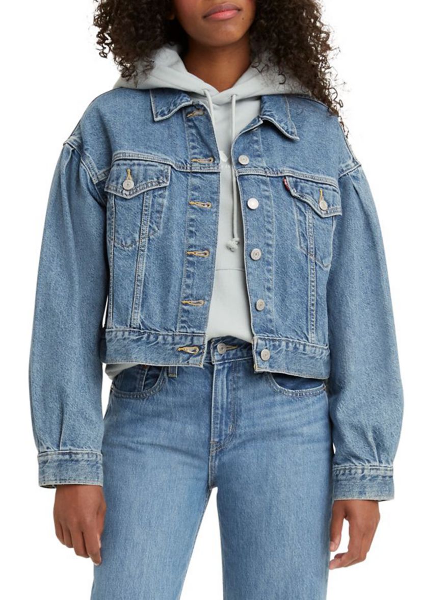  Pleated Sleeve Trucker Jacket