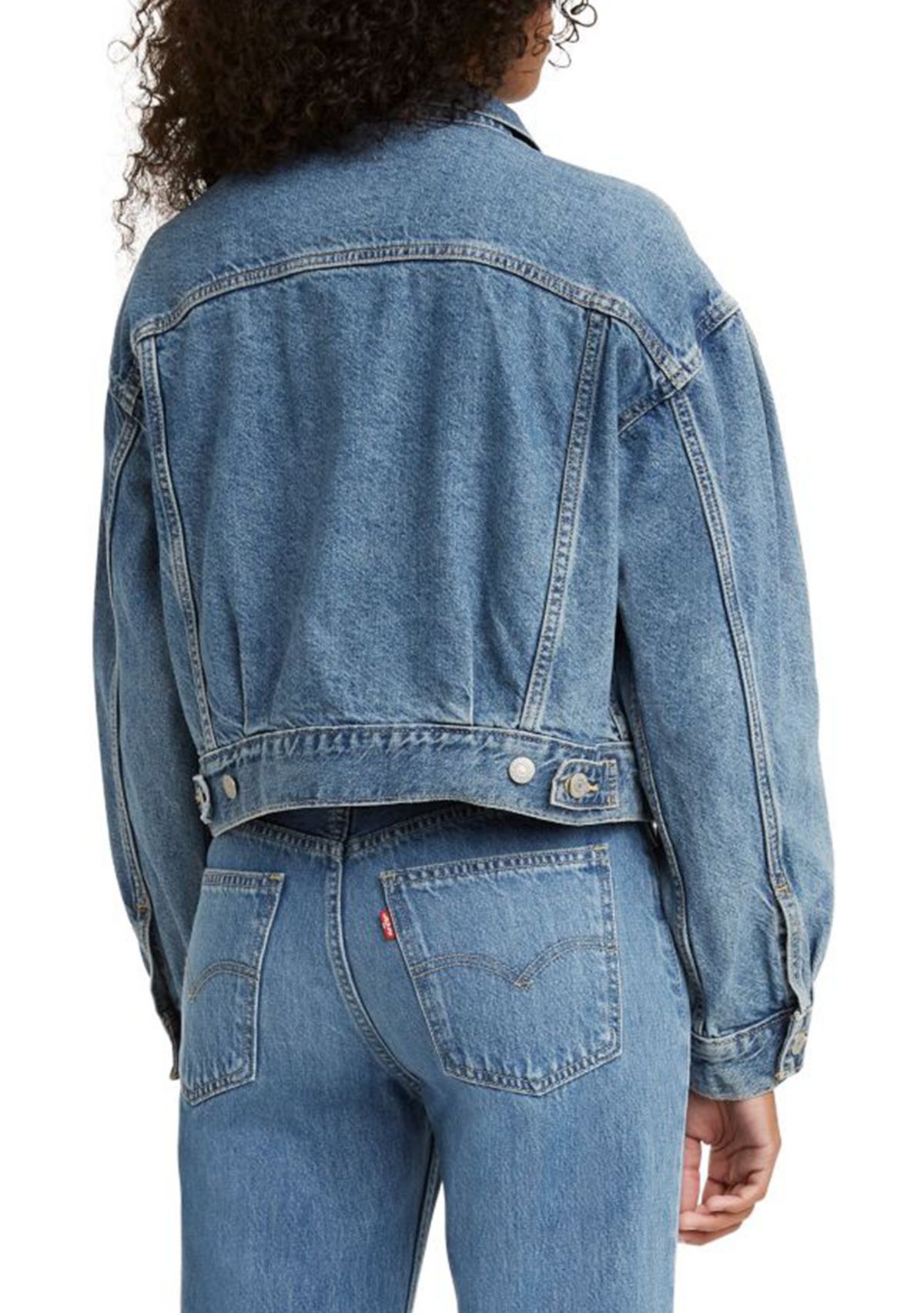  Pleated Sleeve Trucker Jacket