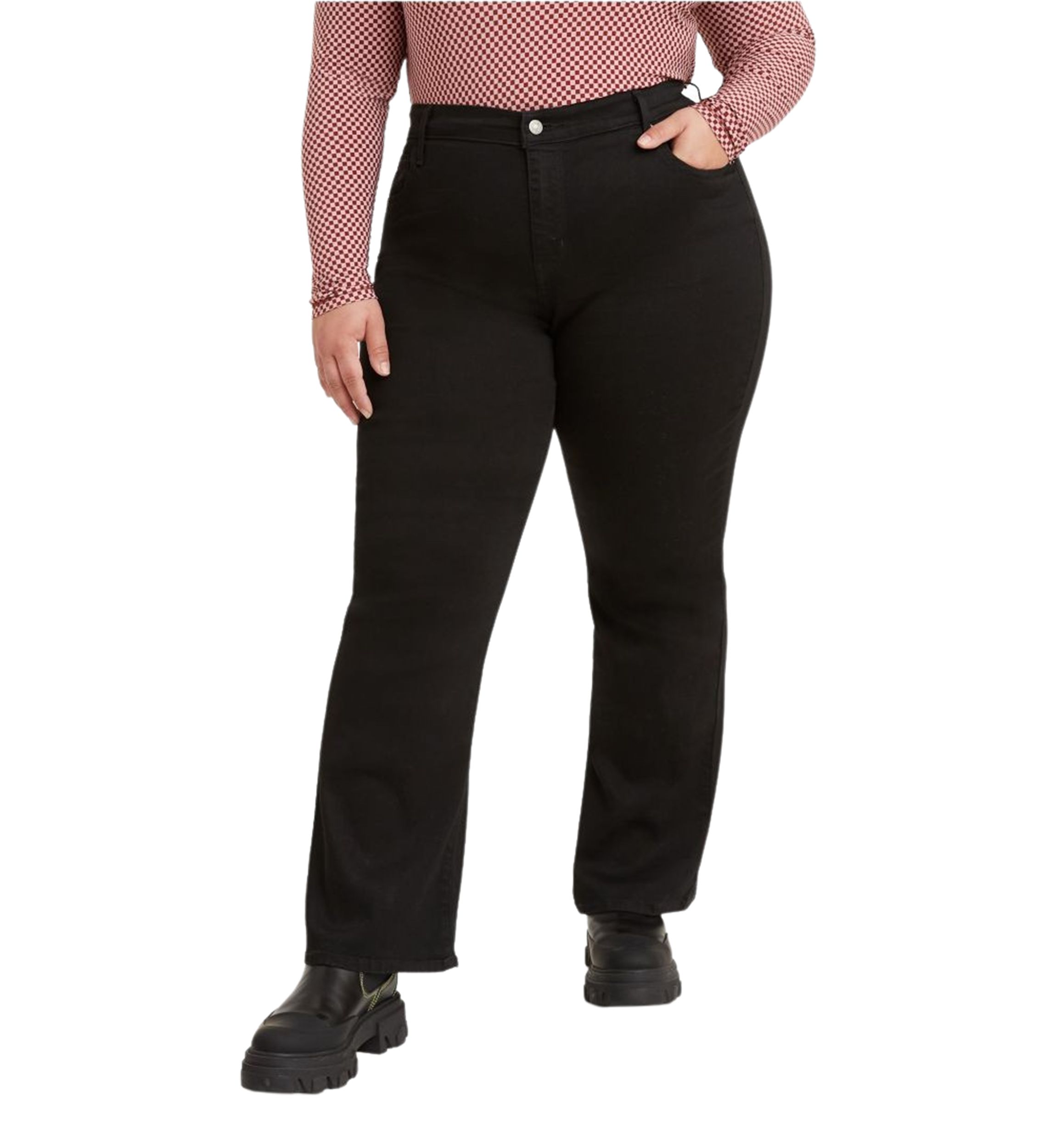 Plus Size High Rise Straight Leg Denim Jeans