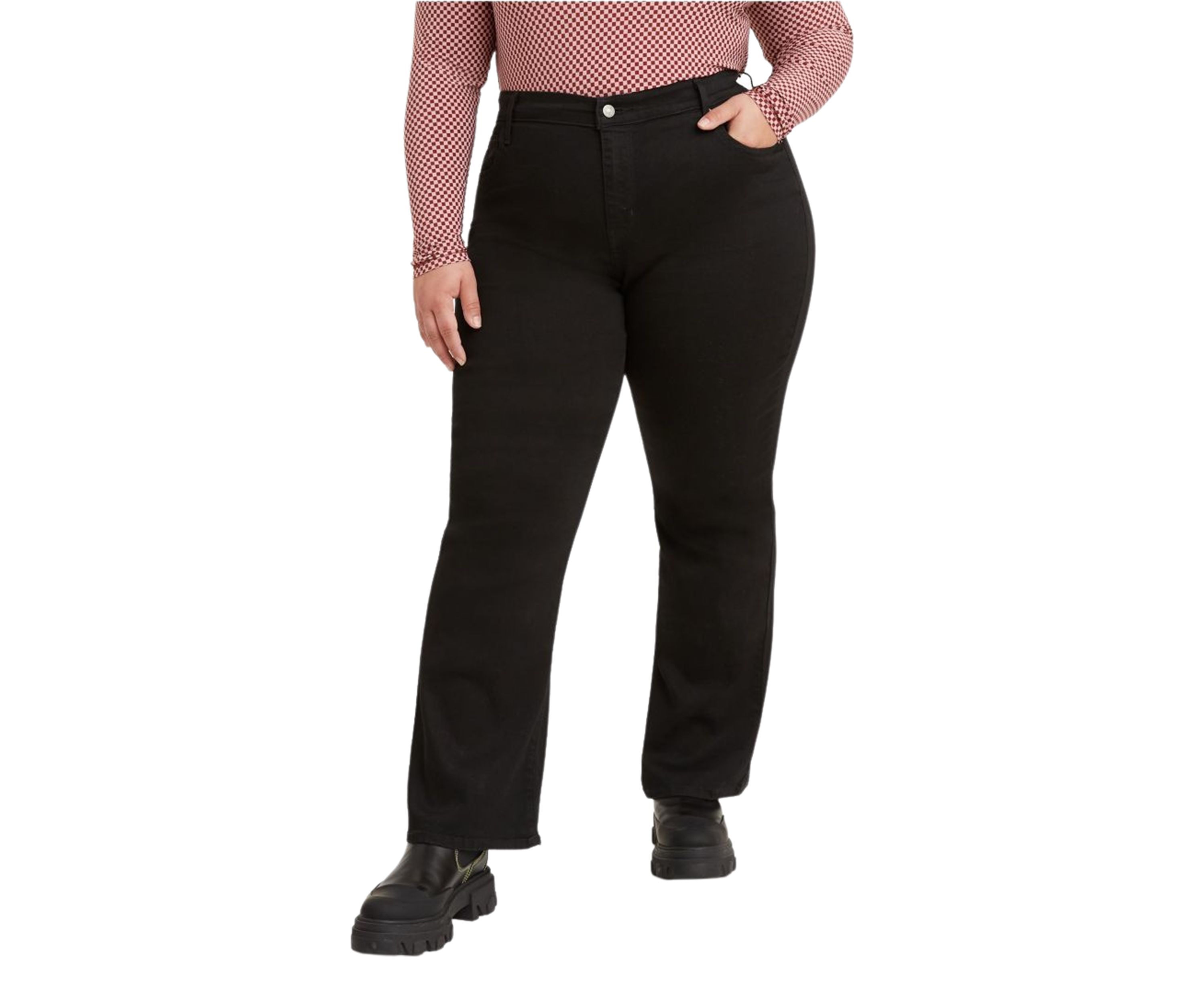Plus Size High Rise Straight Leg Denim Jeans