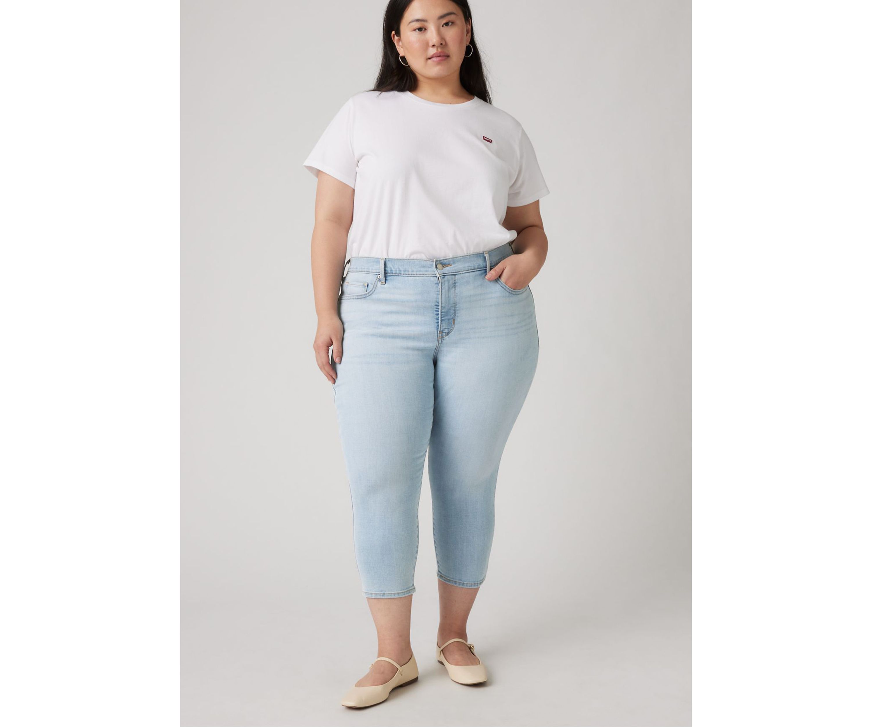 Plus Size Hold It Down Capri Jeans