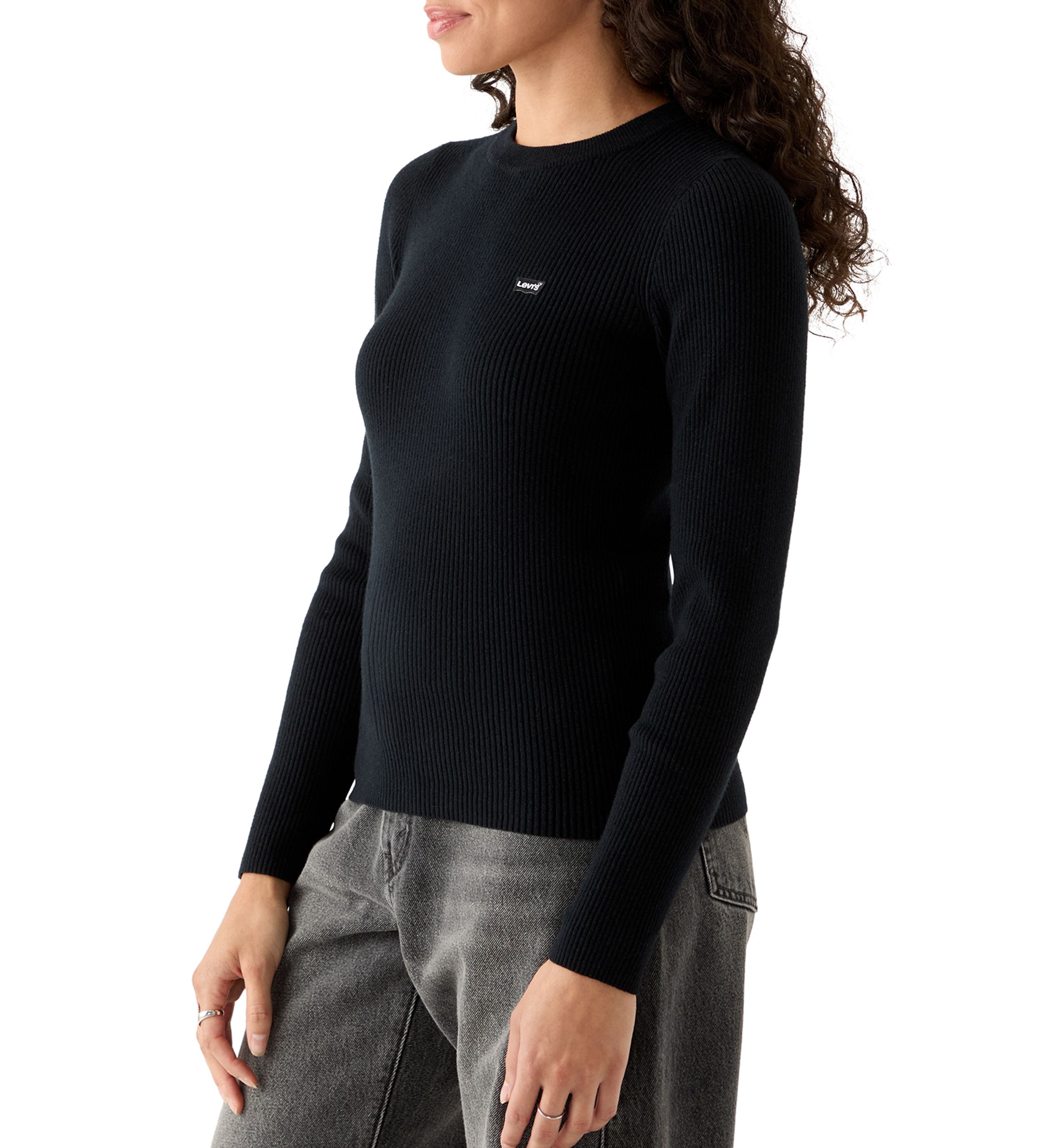 Ribbed Crew Neck Sweater