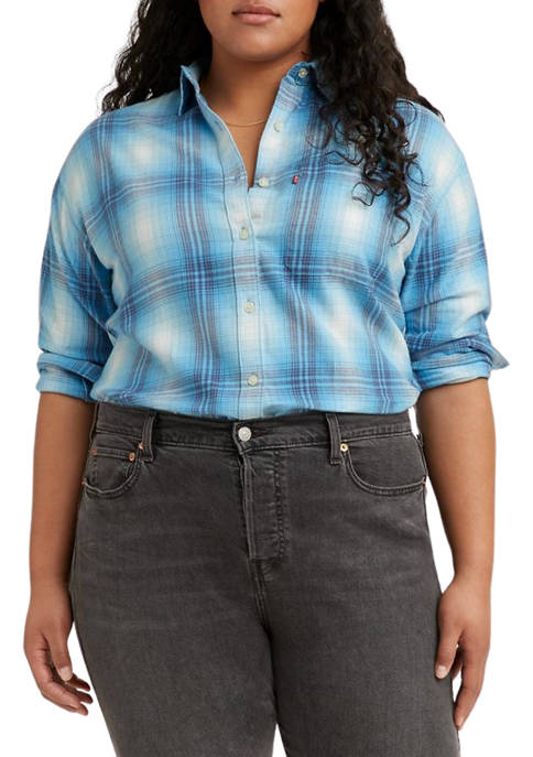 Levi's® Plus Size Bonnie Blue Plaid Flannel Shirt