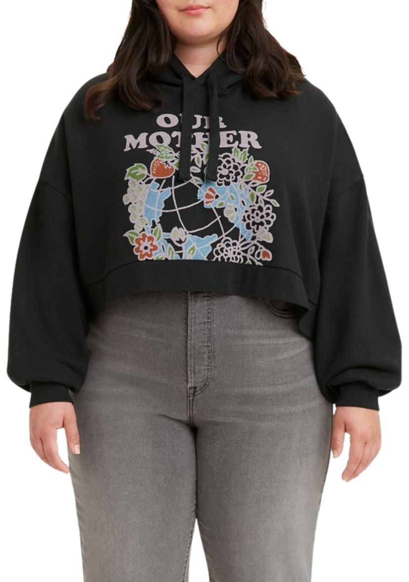 Plus Size Our Mother Graphic Cropped Hoodie