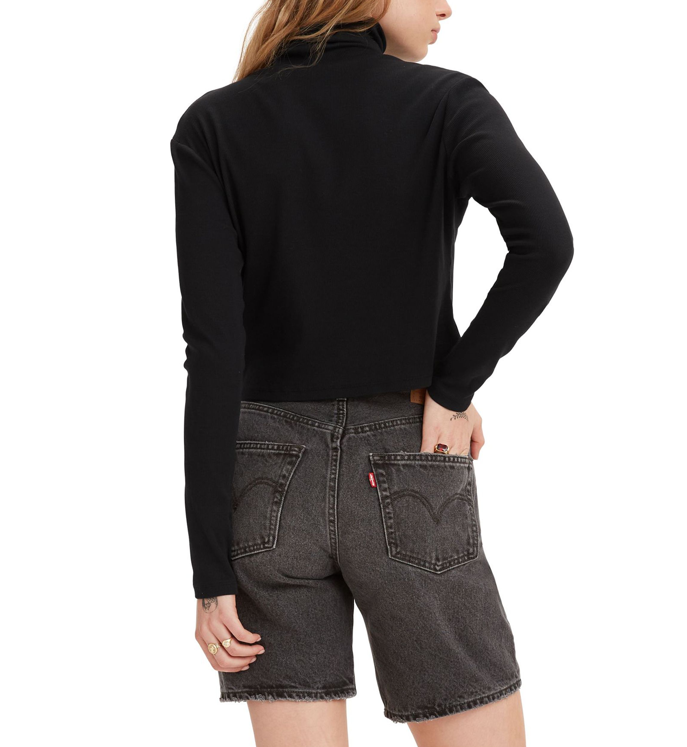 Moon Ribbed Turtleneck Top