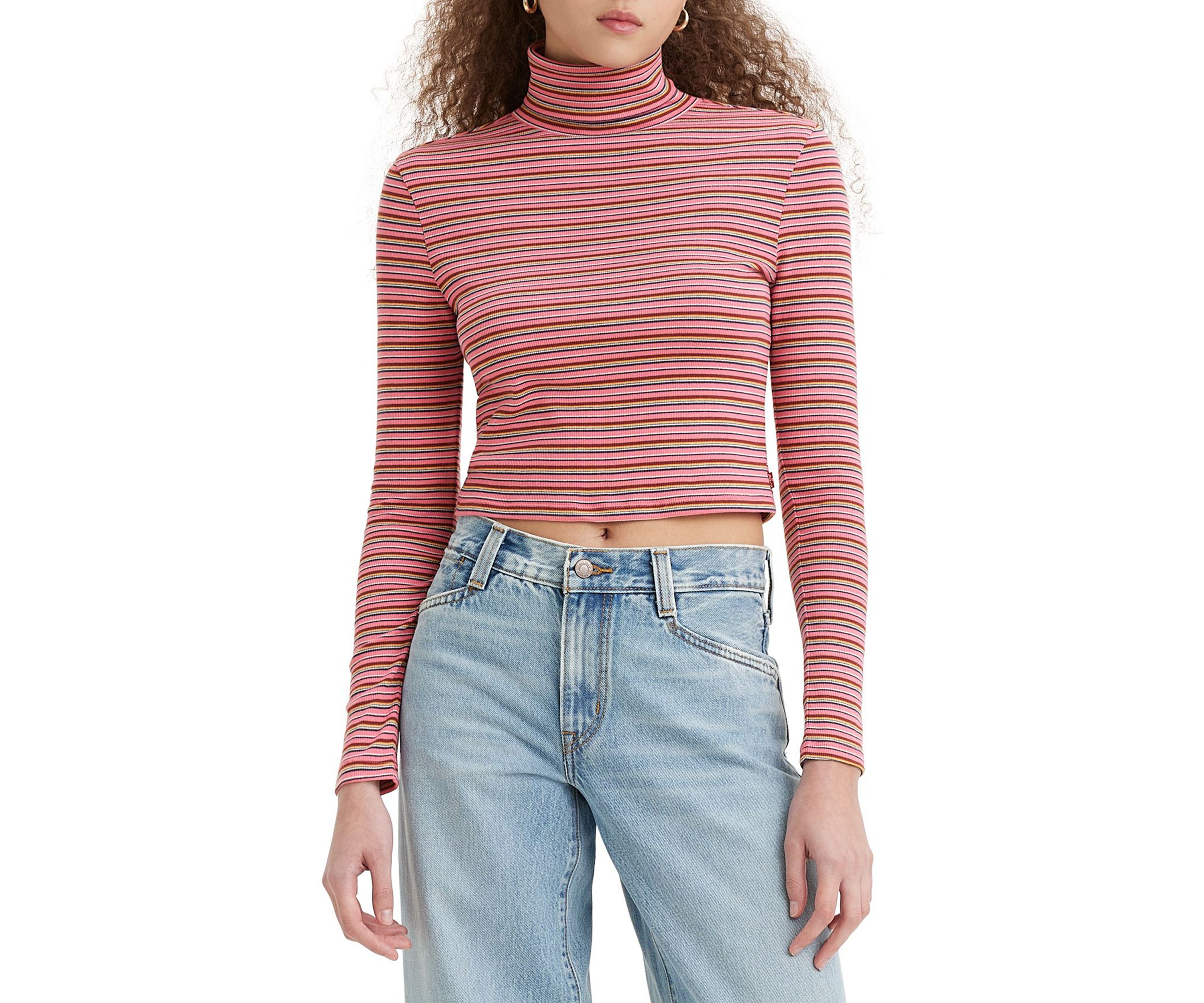 Moon Ribbed Turtleneck Top