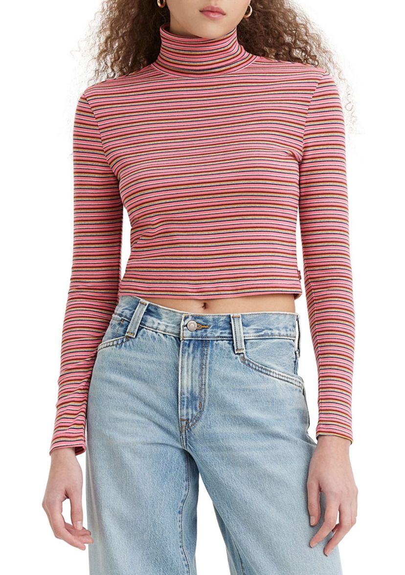 Moon Ribbed Turtleneck Top