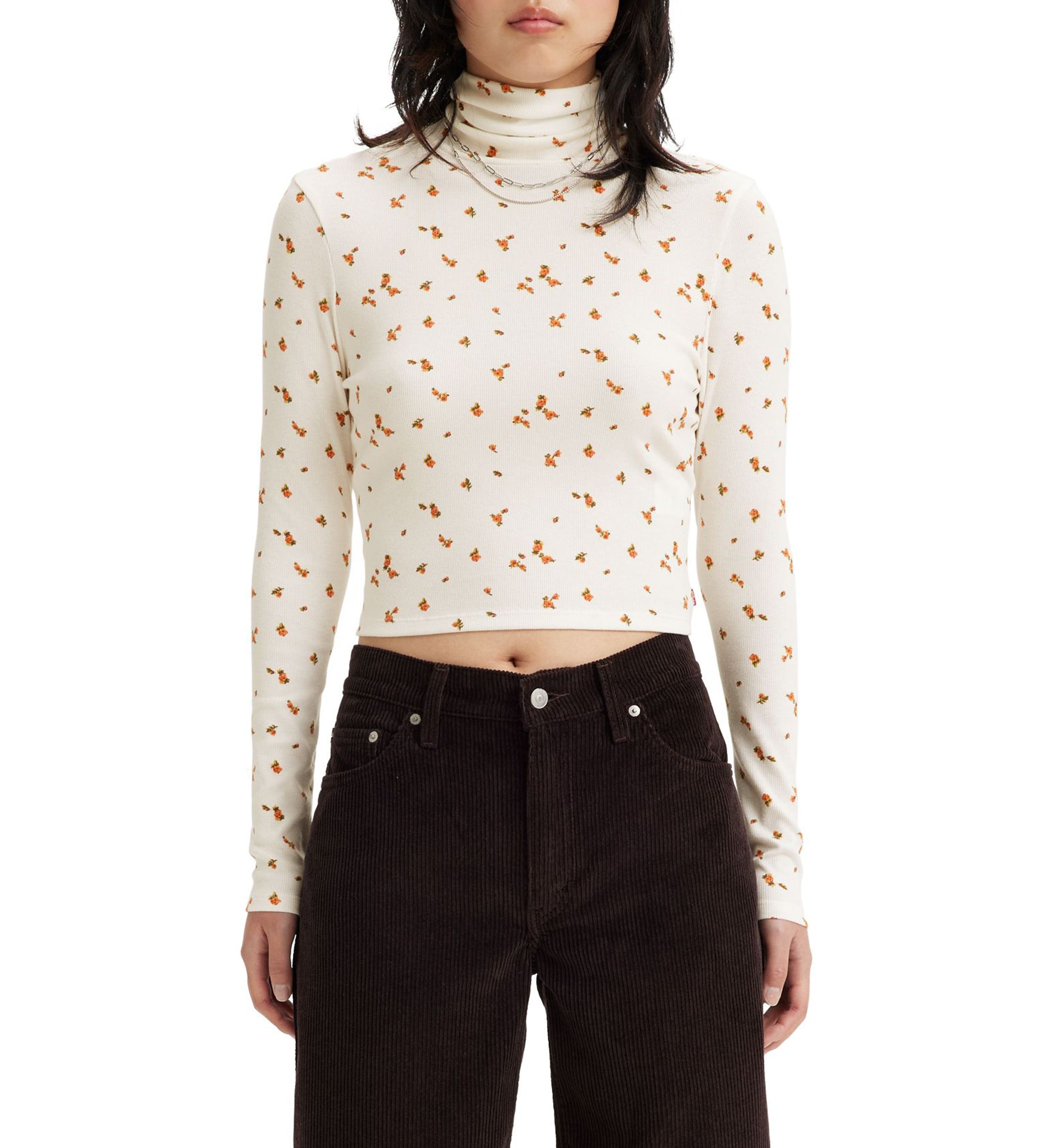 Moon Ribbed Turtleneck Top