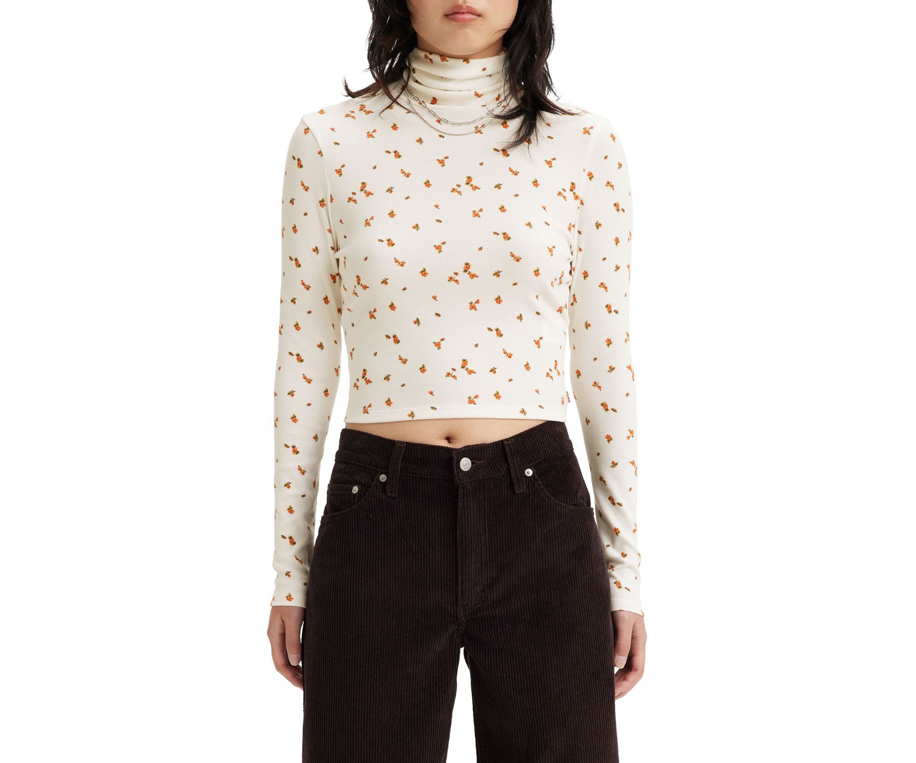 Moon Ribbed Turtleneck Top