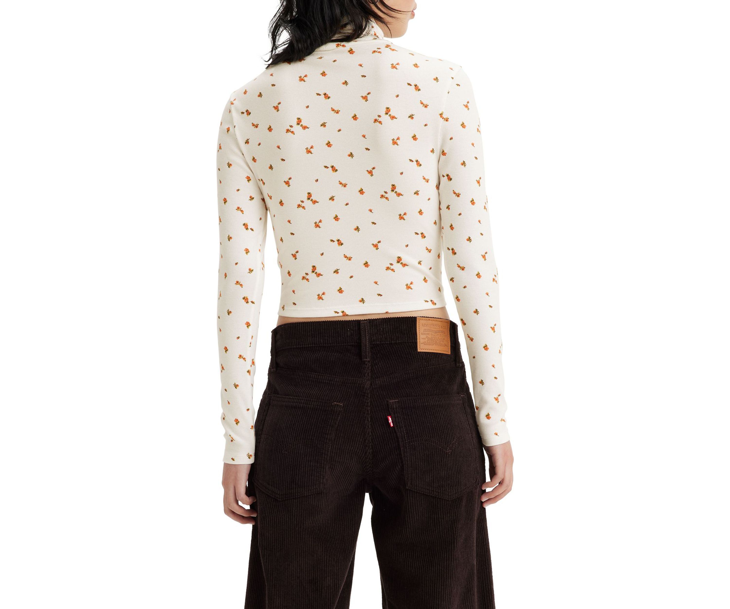 Moon Ribbed Turtleneck Top