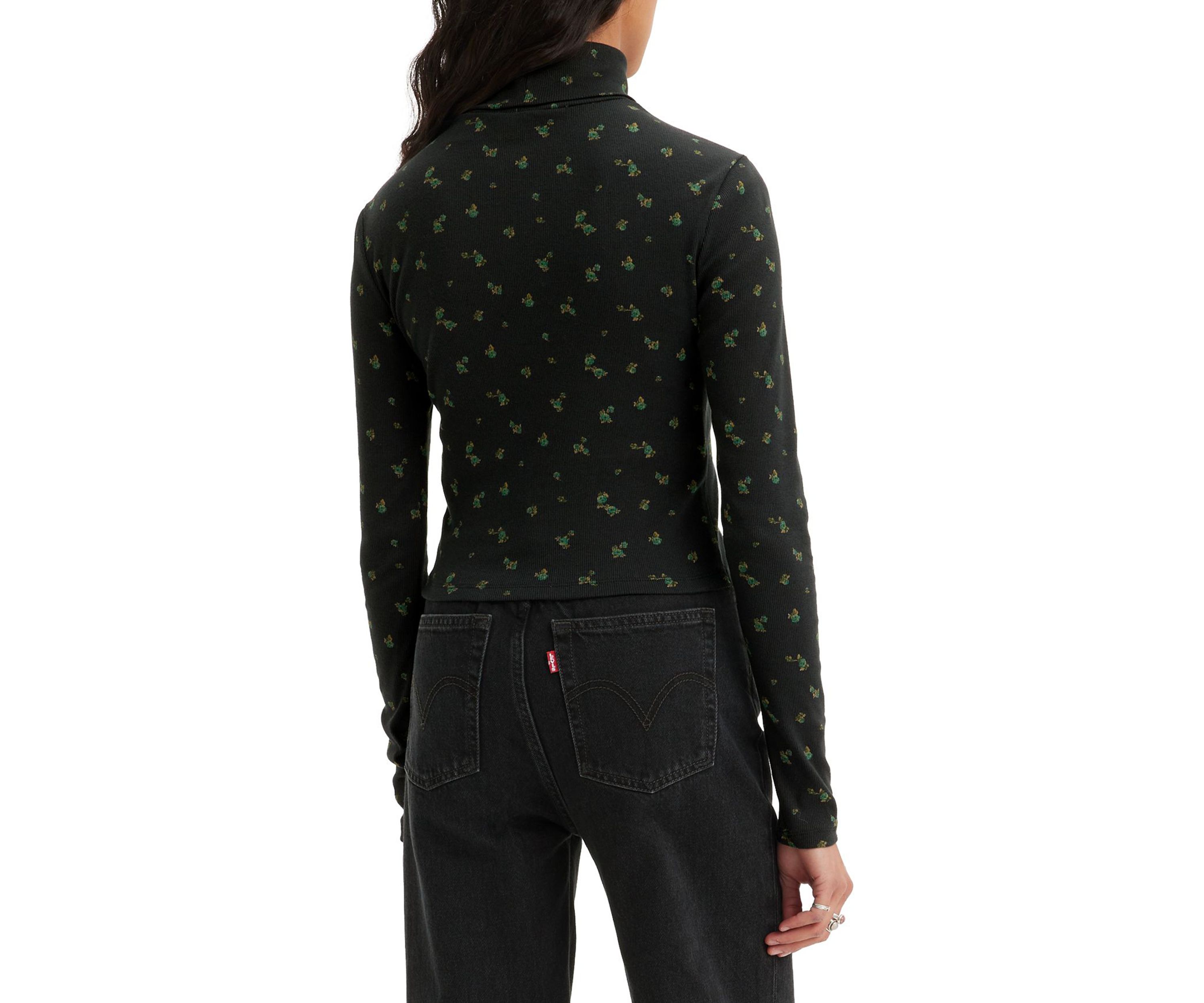 Moon Ribbed Turtleneck Top