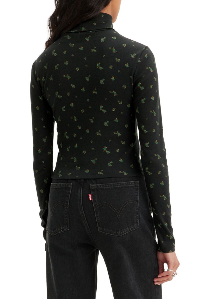 Moon Ribbed Turtleneck Top