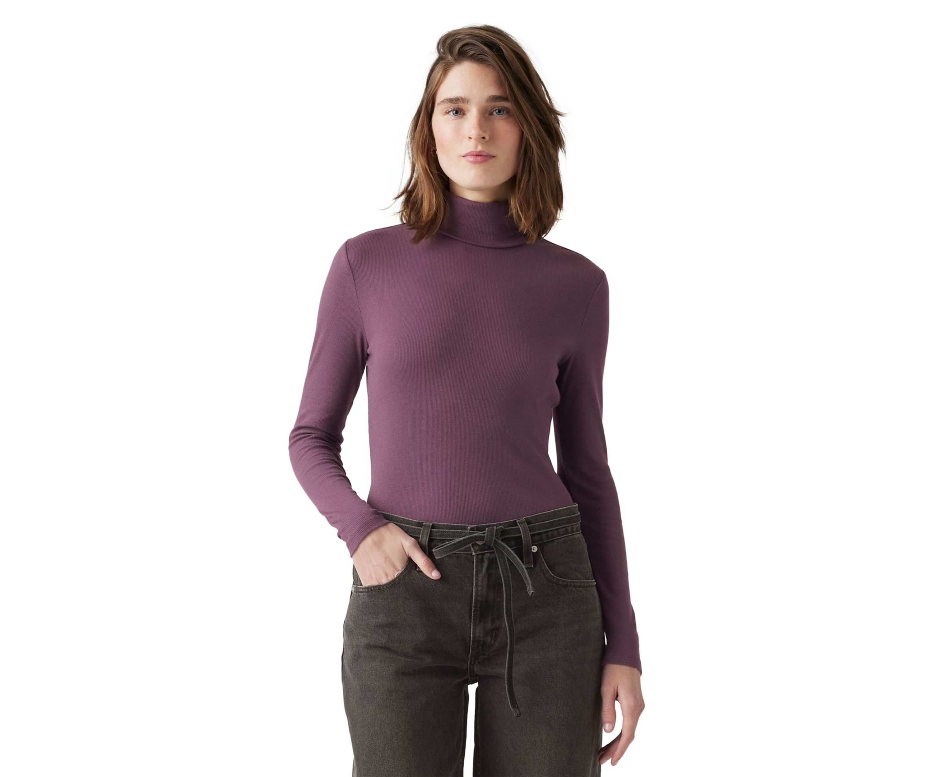 Moon Rib Turtleneck Top