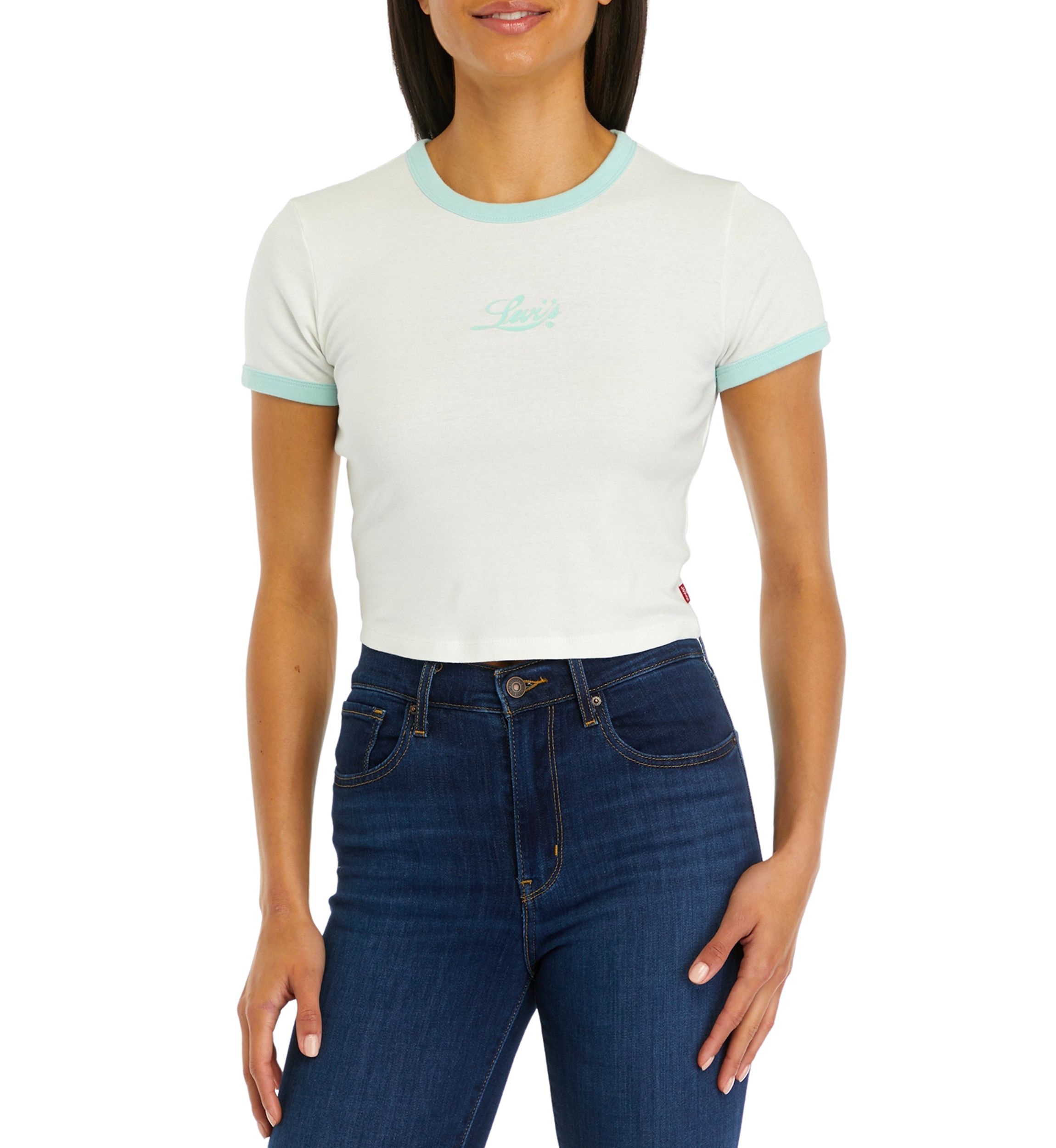Womens Graphic Ringer Mini T-Shirt