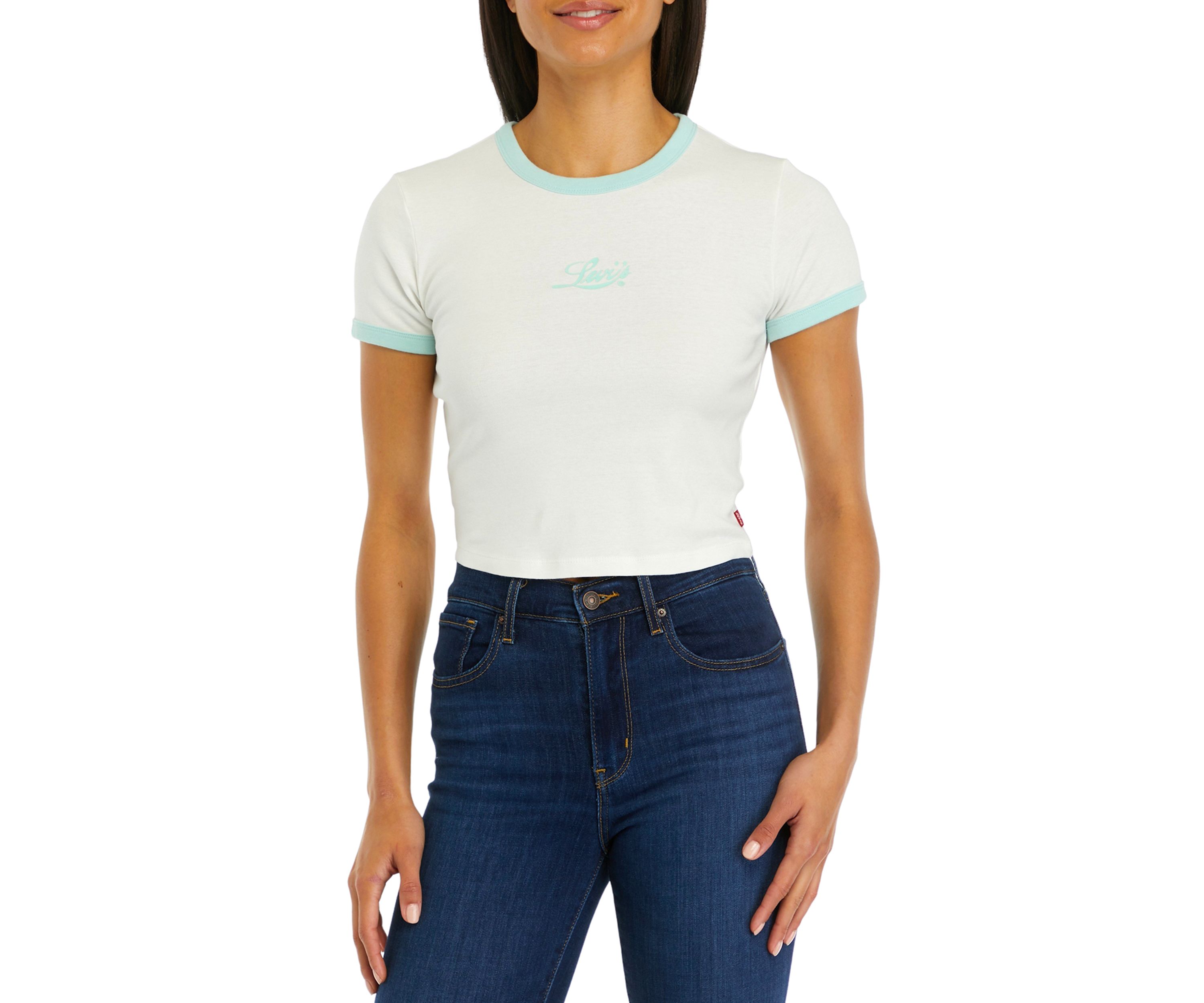 Womens Graphic Ringer Mini T-Shirt