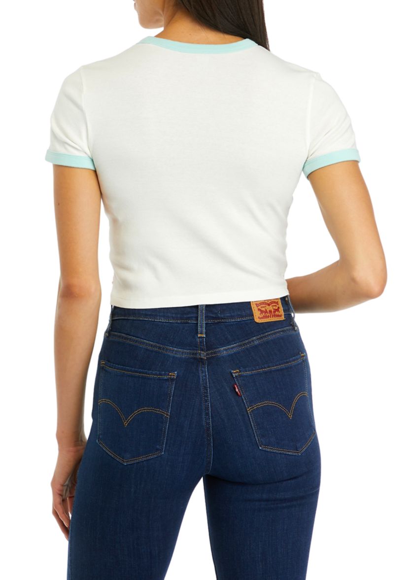 Womens Graphic Ringer Mini T-Shirt