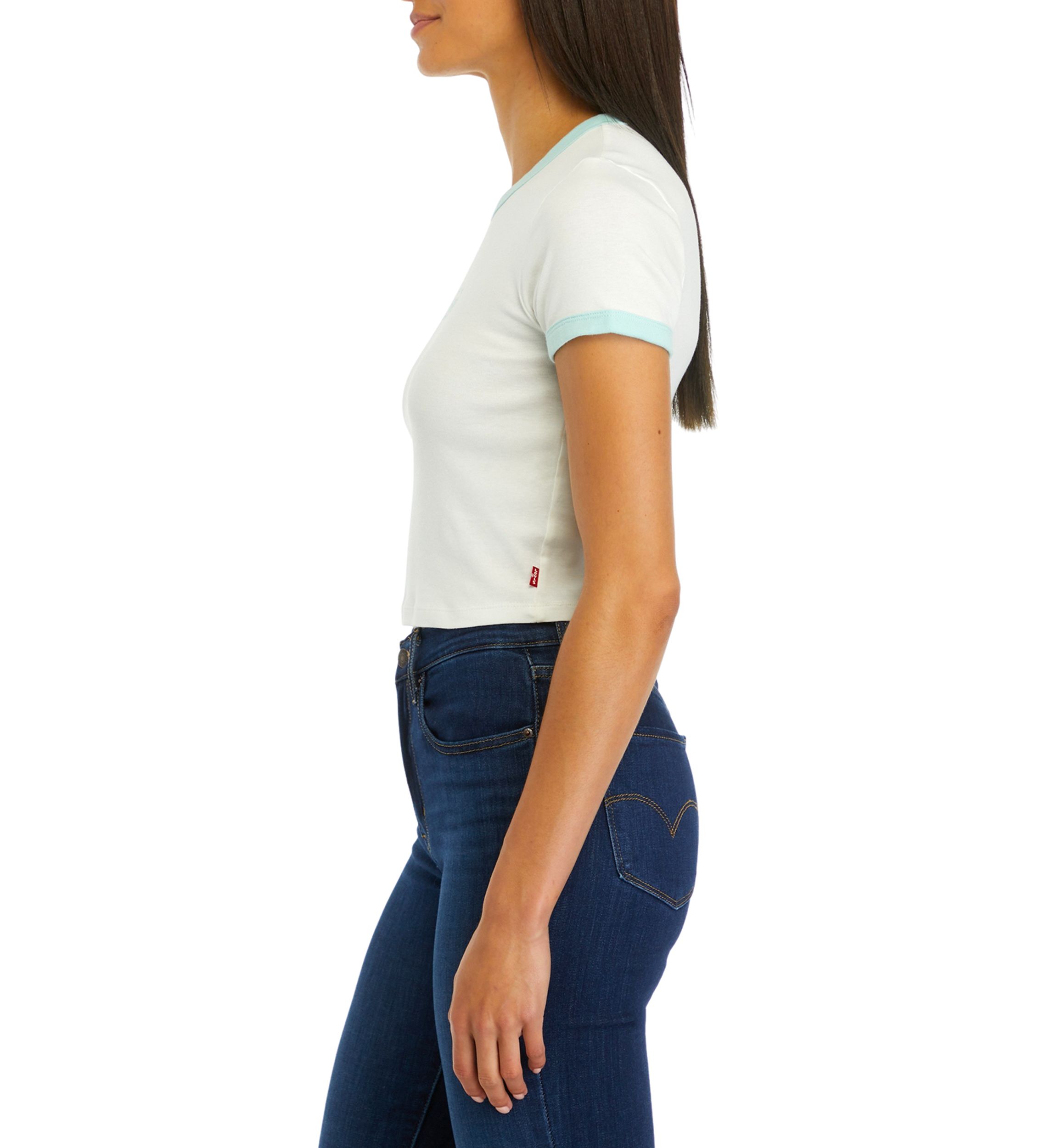 Womens Graphic Ringer Mini T-Shirt