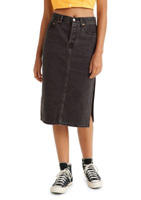 Levi’s Women’s Side Slit Skirt, Black, 28