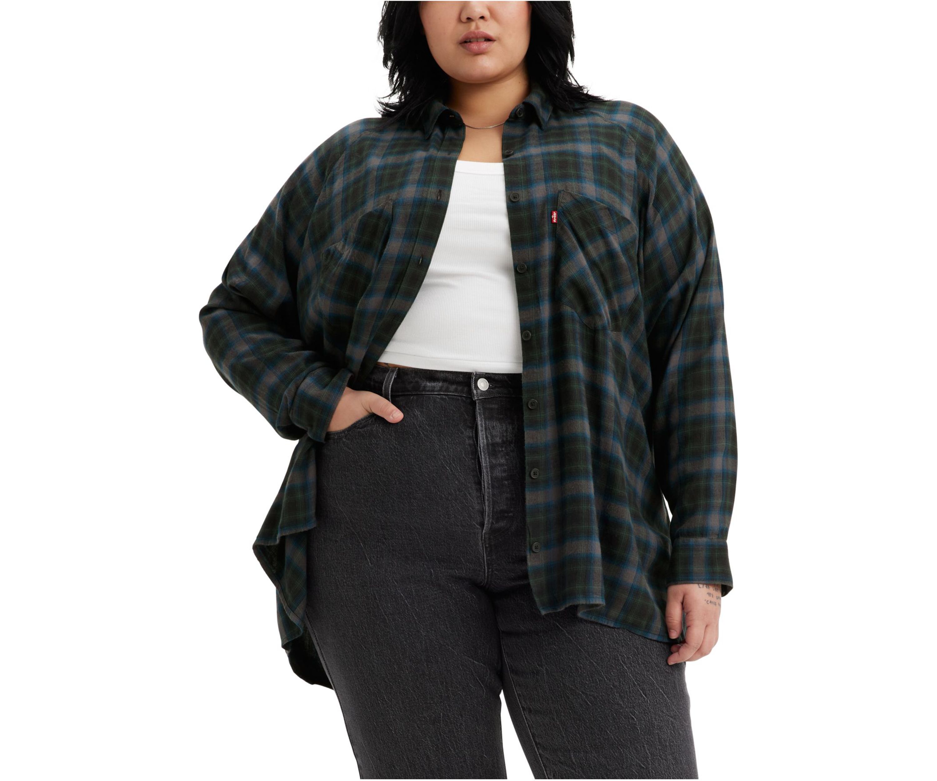Plus Size Linda Plaid Button Up Shirt