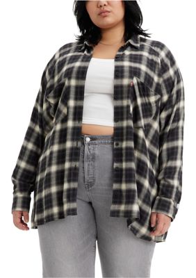 Levi's Women's Plus Size Linda Plaid Caviar Shirt