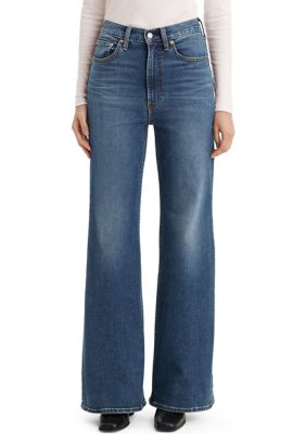 Langwyqu Flare Jeans for Women High Waisted Bell Bottom Stretch Wide Leg  Denim Pants at  Women's Jeans store