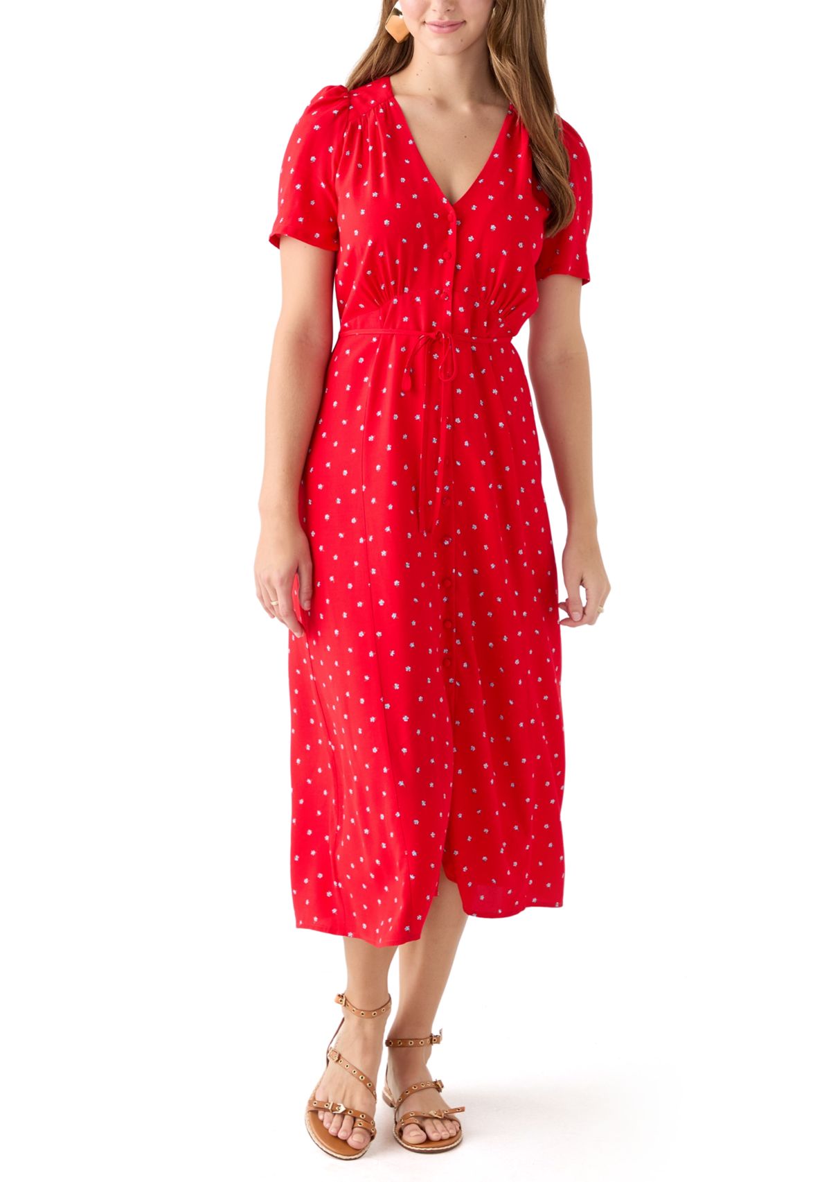 Sabrina Short Sleeve Midi Ditsy Dress