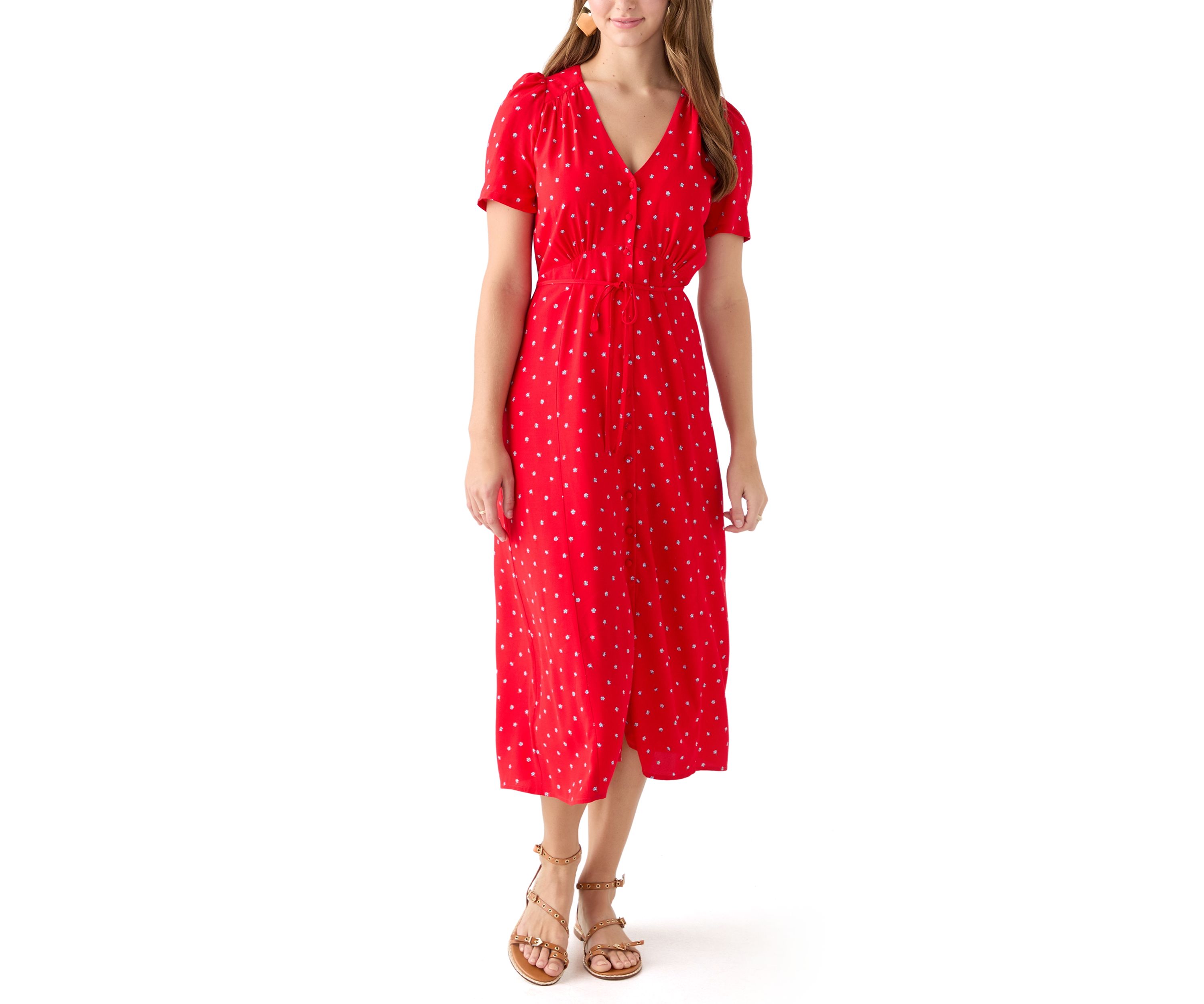 Sabrina Short Sleeve Midi Ditsy Dress