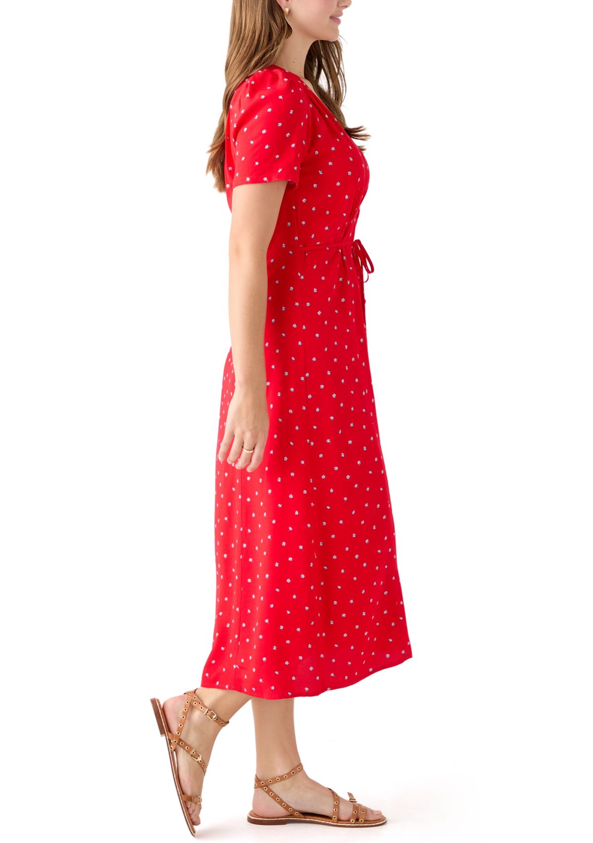 Sabrina Short Sleeve Midi Ditsy Dress