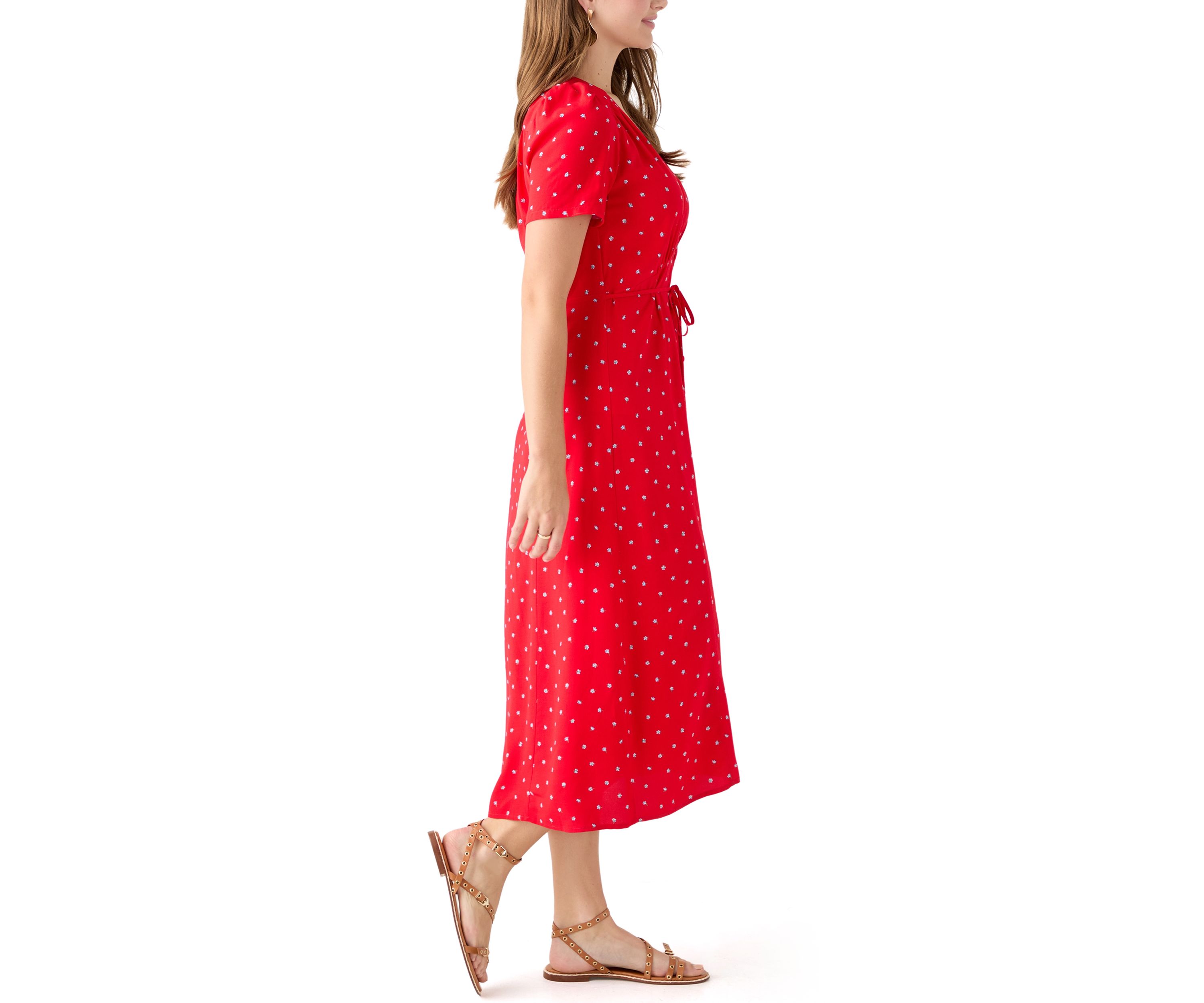 Sabrina Short Sleeve Midi Ditsy Dress