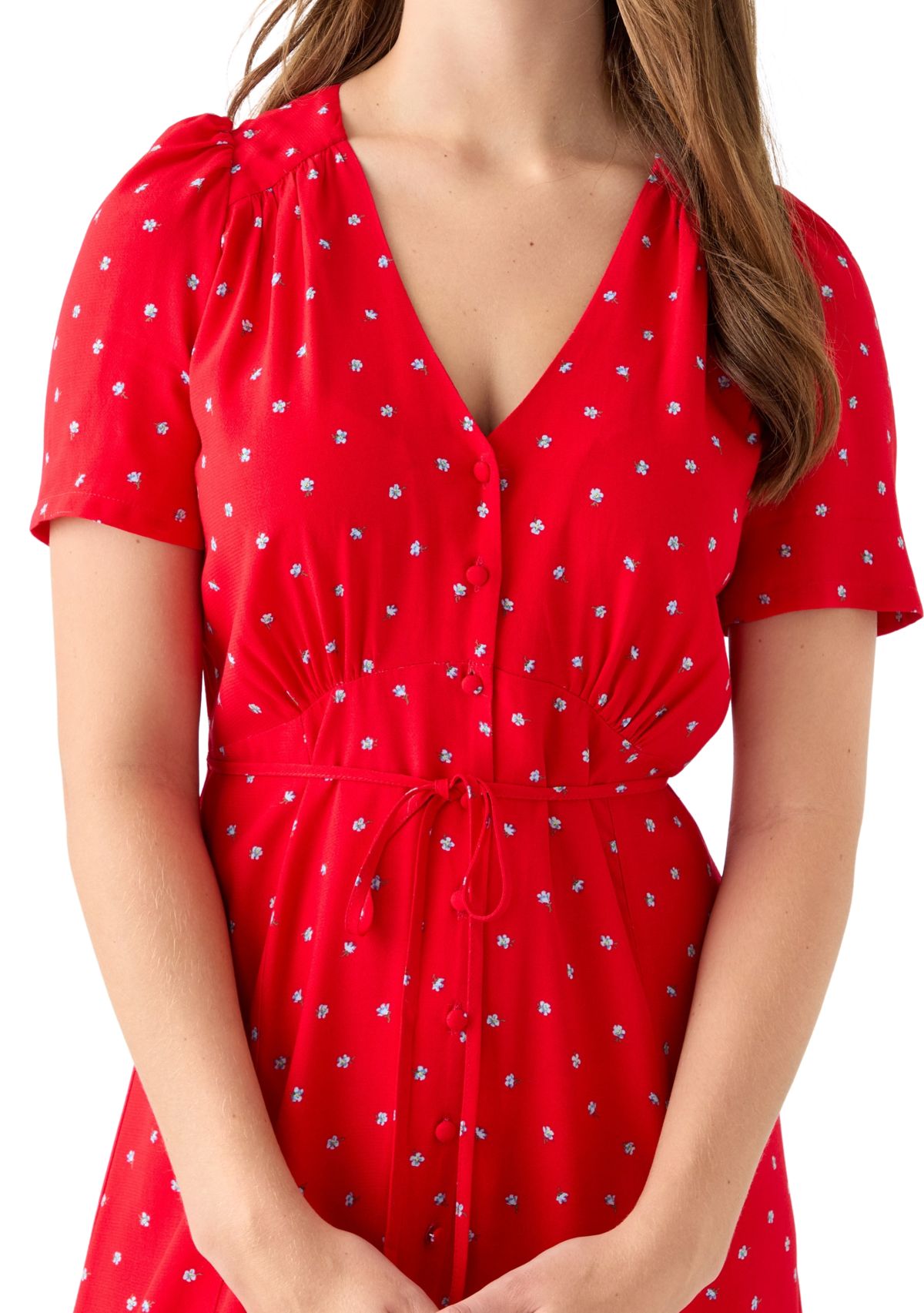 Sabrina Short Sleeve Midi Ditsy Dress