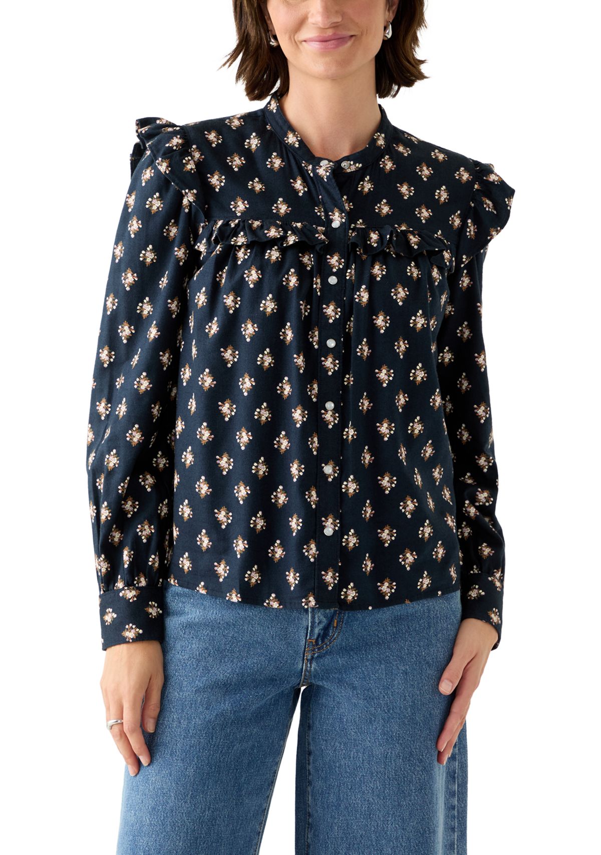 Gianna Floral Ruffle Long Sleeve Blouse