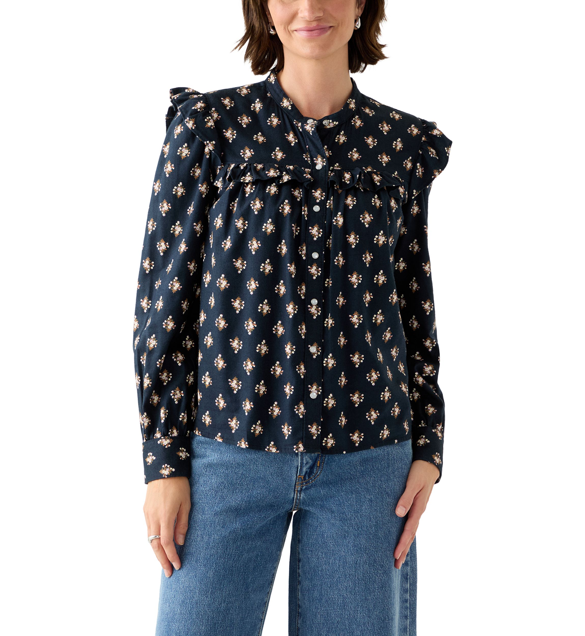 Gianna Floral Ruffle Long Sleeve Blouse