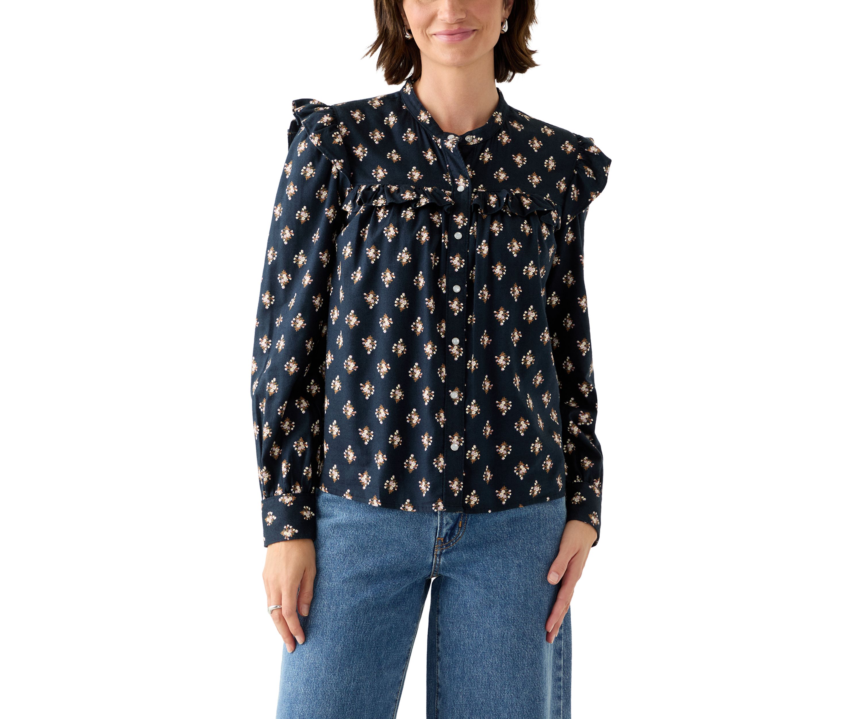 Gianna Floral Ruffle Long Sleeve Blouse