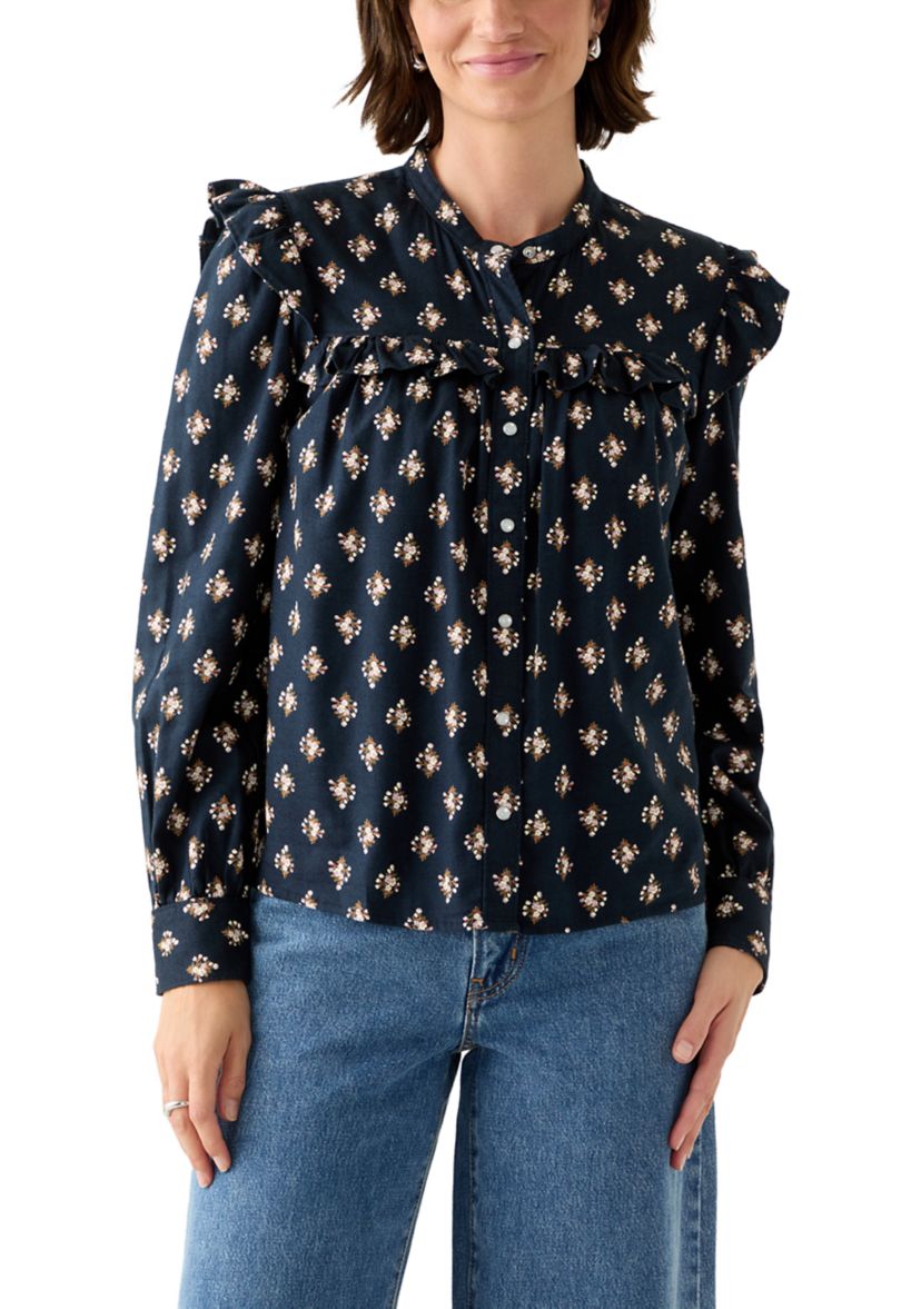 Gianna Floral Ruffle Long Sleeve Blouse
