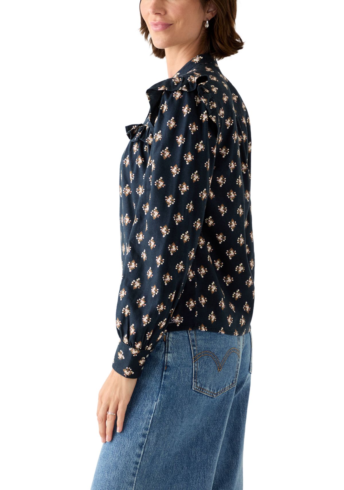 Gianna Floral Ruffle Long Sleeve Blouse
