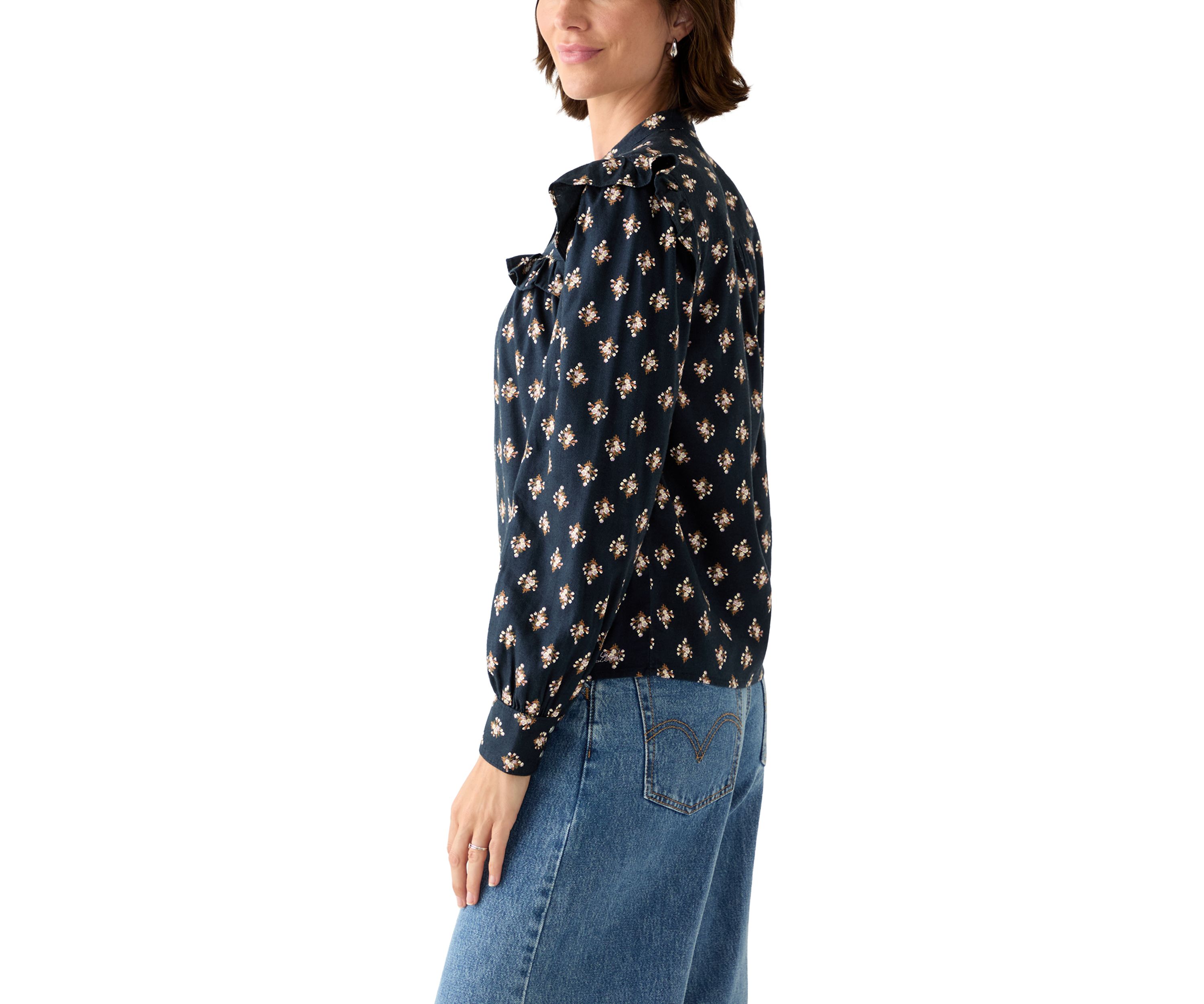 Gianna Floral Ruffle Long Sleeve Blouse